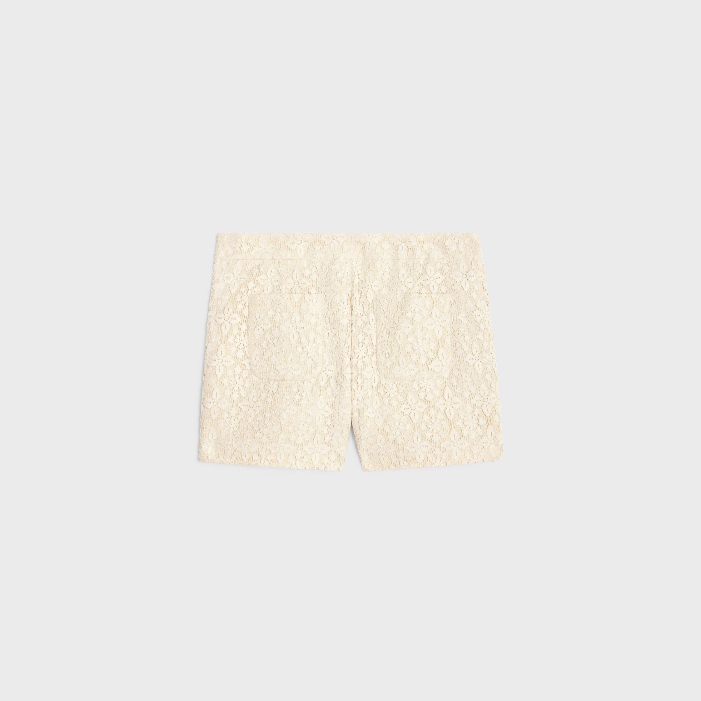 Celine ROMY MINI SHORTS IN LACE COTTON naturel Size 29" - 2 Thumbnail