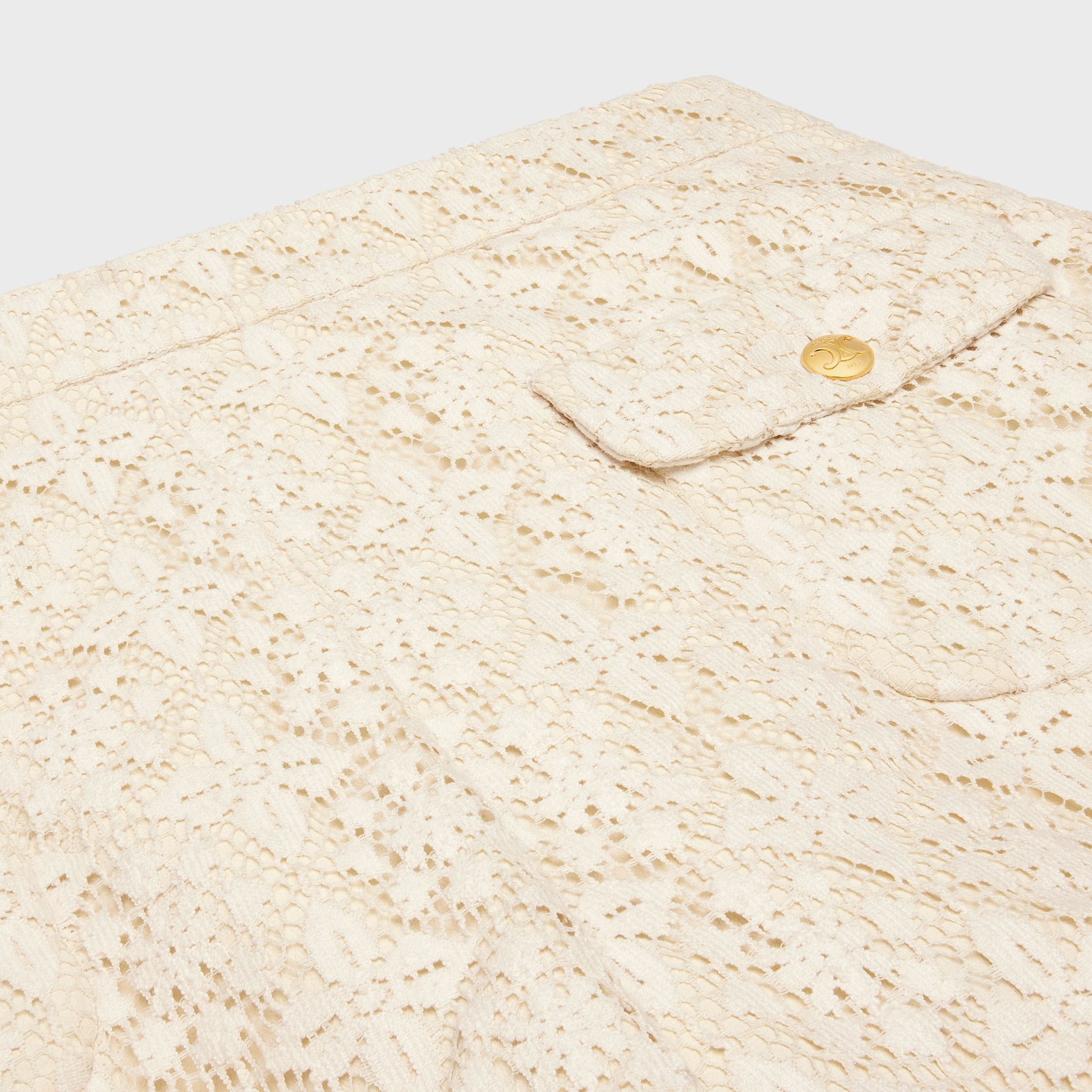 Celine ROMY MINI SHORTS IN LACE COTTON naturel Size 29" - 3 Thumbnail