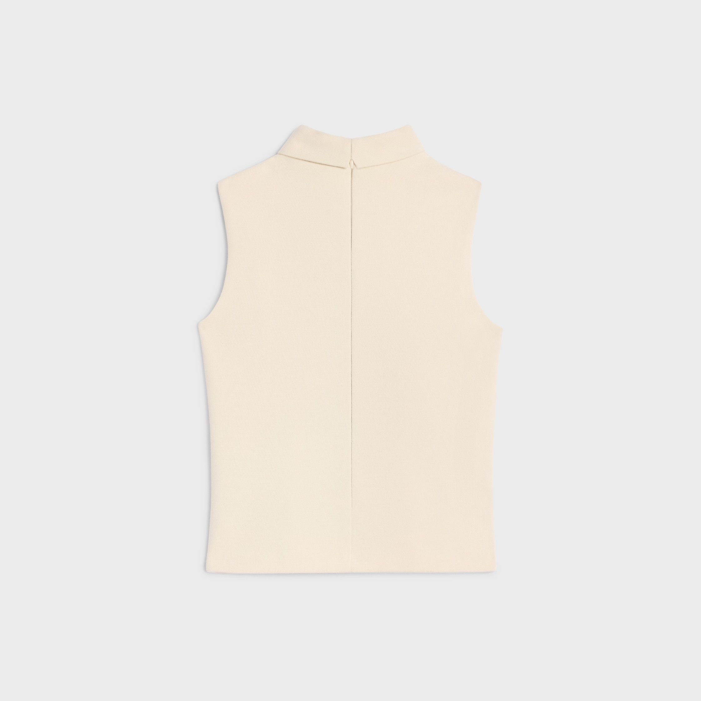Celine TOP WITH OVERTURNED COLLAR IN WOOL JERSEY creme_ Size S / US 4 / IT 40 - 2 Thumbnail