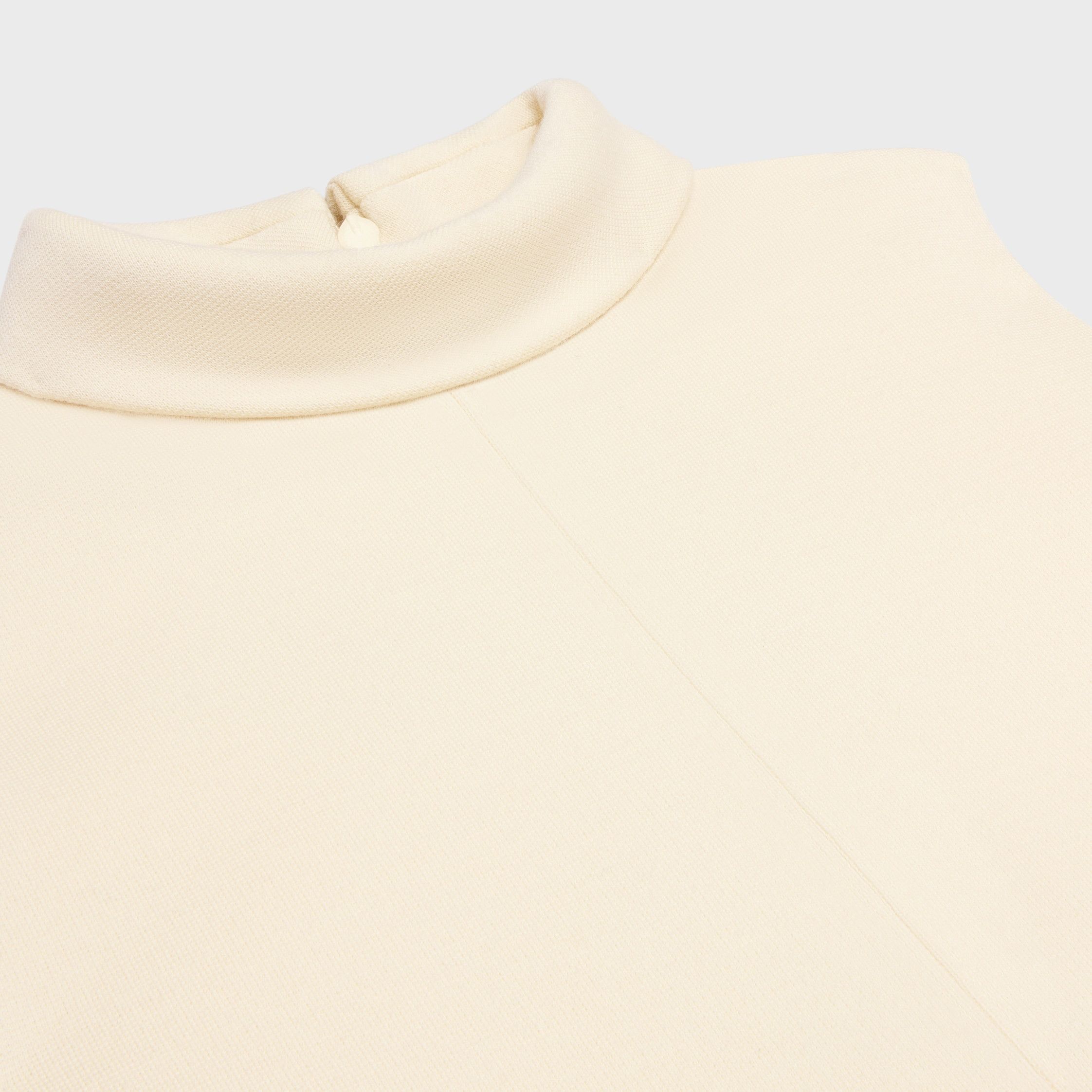 Celine TOP WITH OVERTURNED COLLAR IN WOOL JERSEY creme_ Size XL / US 12-14 / IT 48-50 - 3 Thumbnail