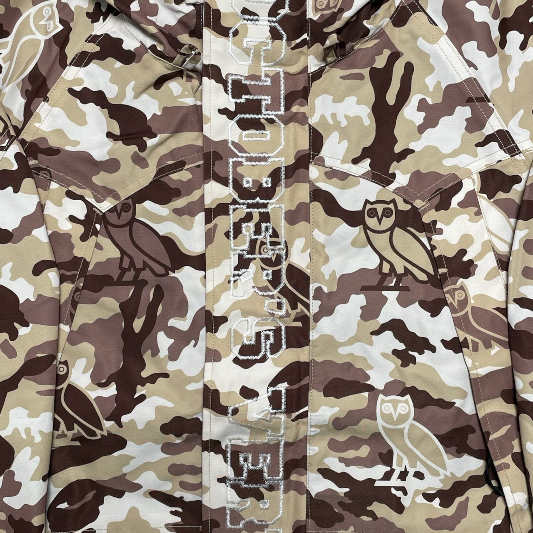 Bape Bape x OVO Woodland Camo Snowboard Jacket Beige Size US L / EU 52-54 / 3 - 3 Thumbnail