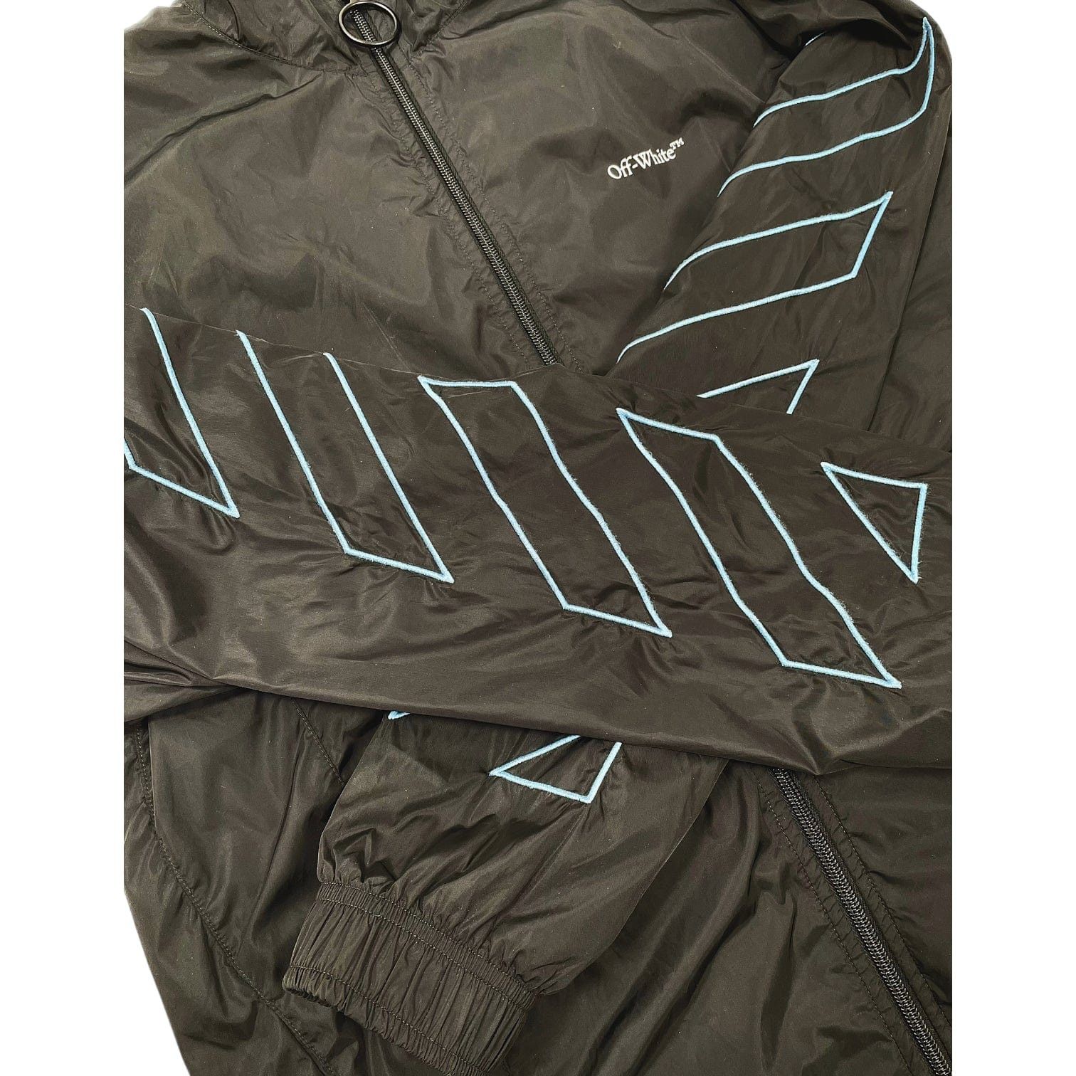 Off-White Diag Nylon Full Zip Jacket Black/Blue Size US S / EU 44-46 / 1 - 4 Thumbnail
