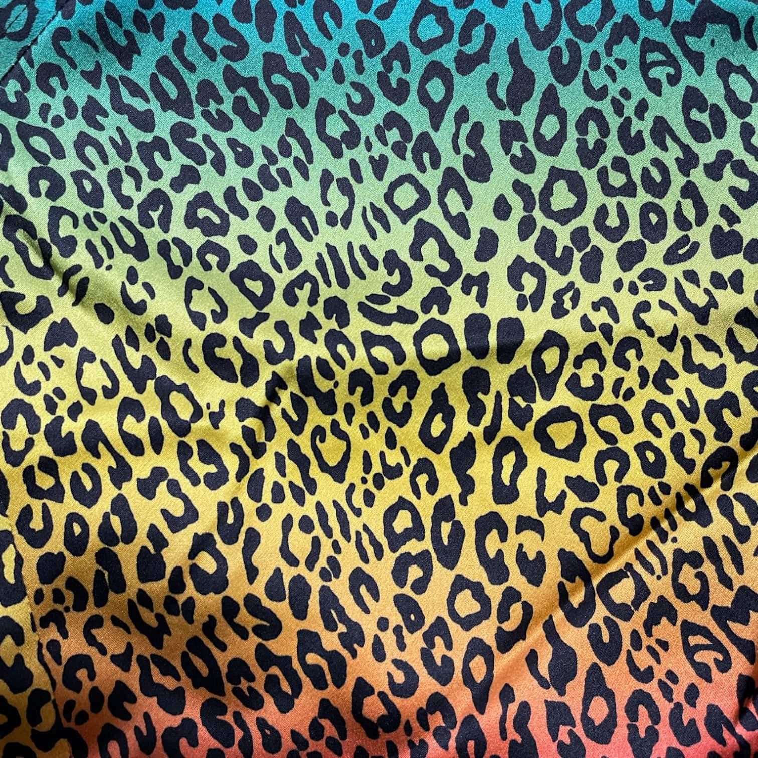 Amiri Amiri Leopard Print Silk Bomber Jacket Rainbow Black Multi Size US XS / EU 42 / 0 - 3 Thumbnail
