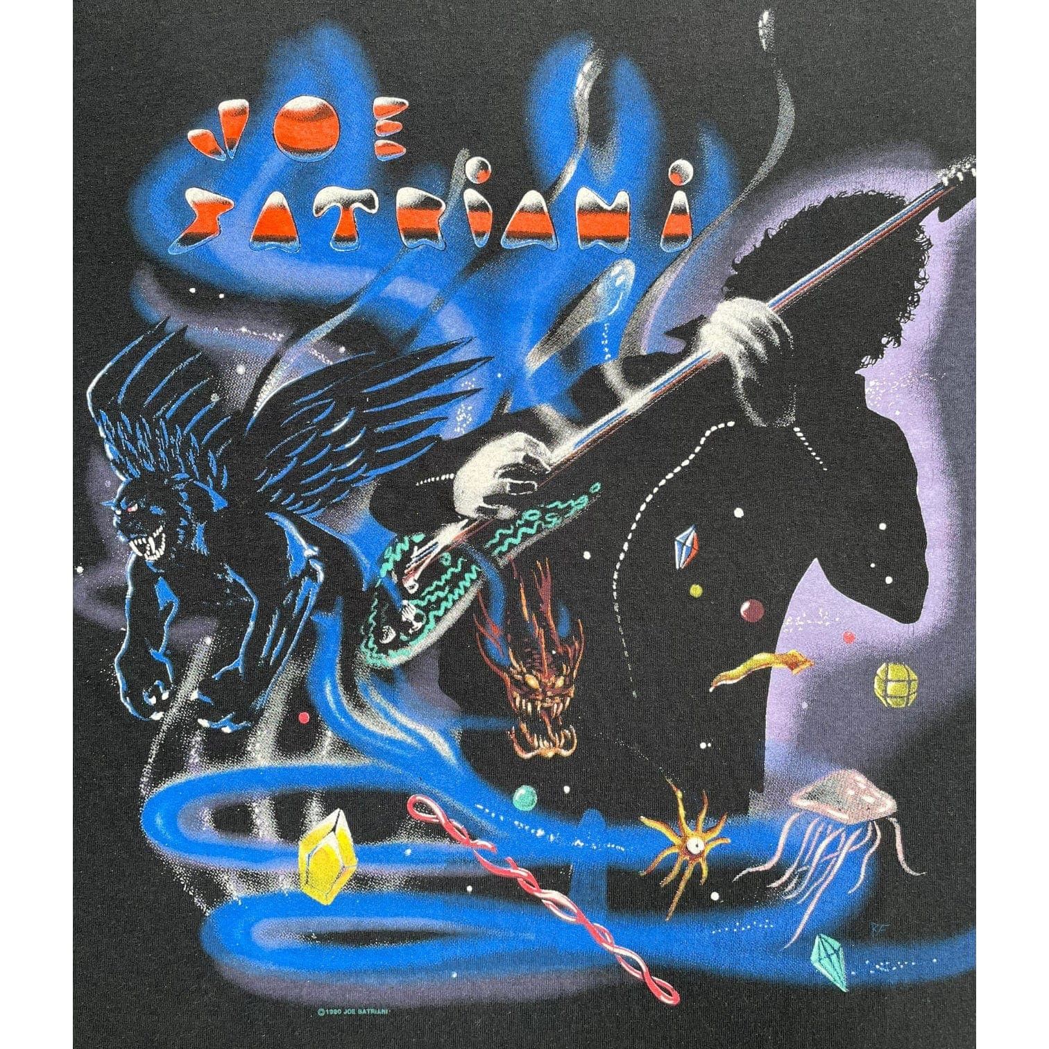 Vintage Joe Satriani Blue World Tour Short Sleeve Tee Shirt Black Size US XL / EU 56 / 4 - 2 Thumbnail