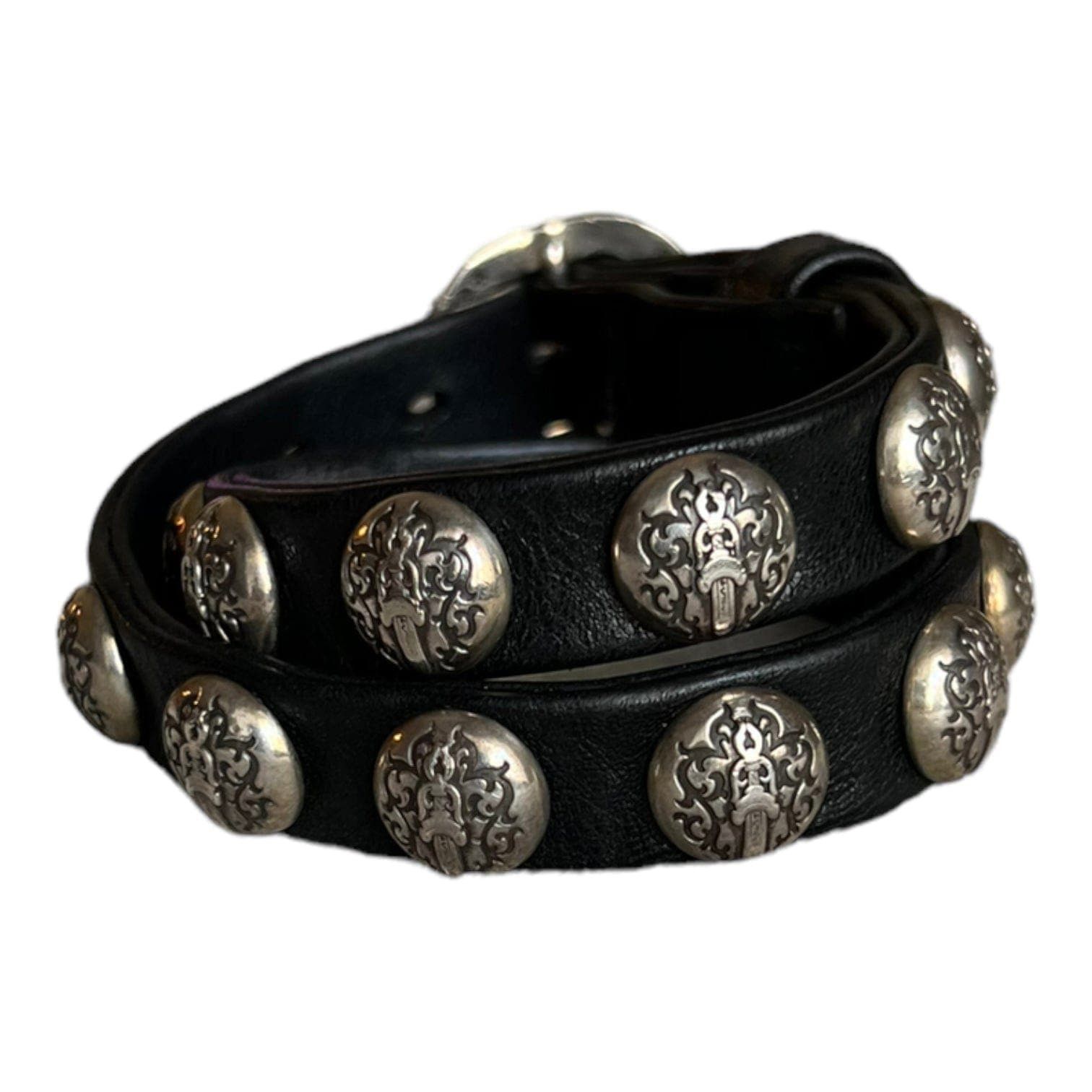 Chrome Hearts Double Wrap Dagger Gunslinger Leather Bracelet Black (.925 Size ONE SIZE - 2 Thumbnail