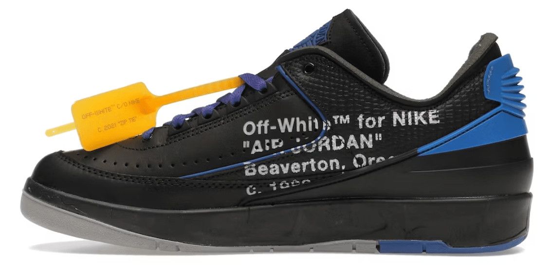 Nike 2 Retro Low SP Off-White Black Blue Size US 15 / EU 48 - 2 Thumbnail