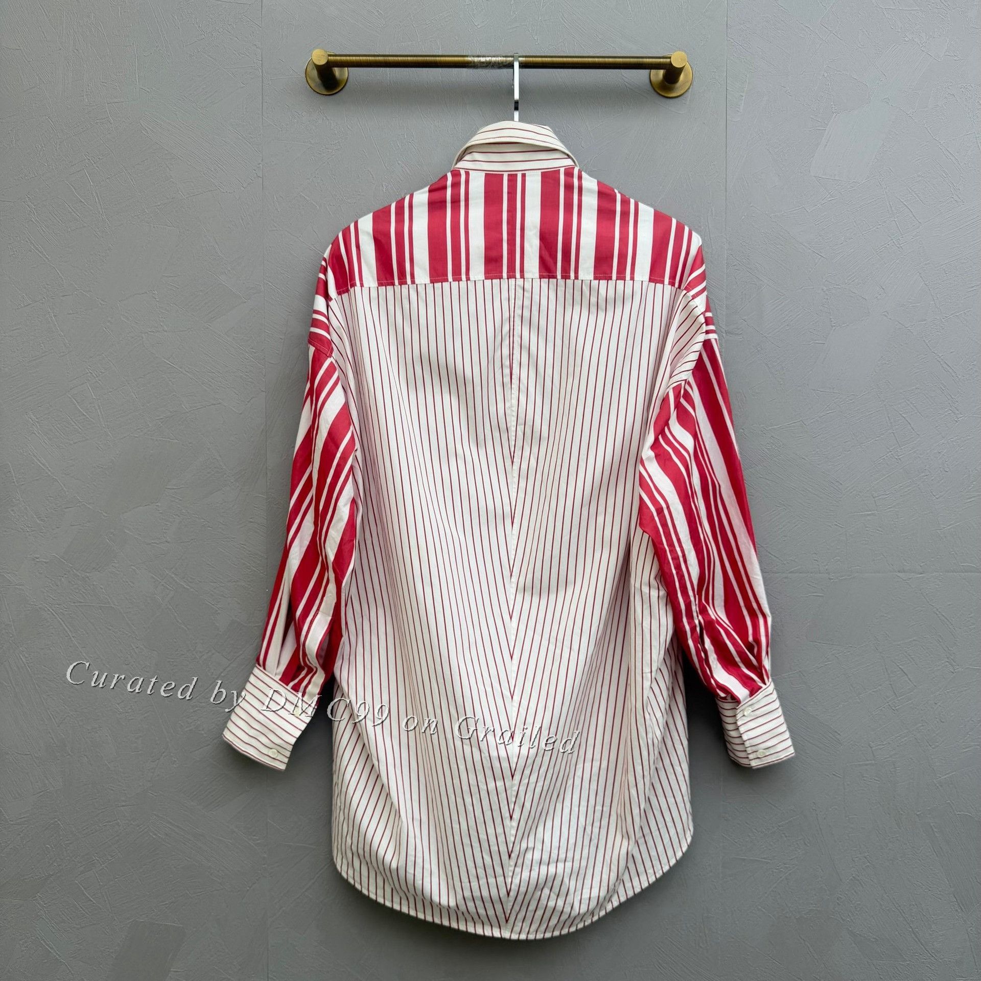 Celine Celine Old Celine Red White Stripe Plaid Shirt Coat Size S / US 4 / IT 40 - 3 Thumbnail