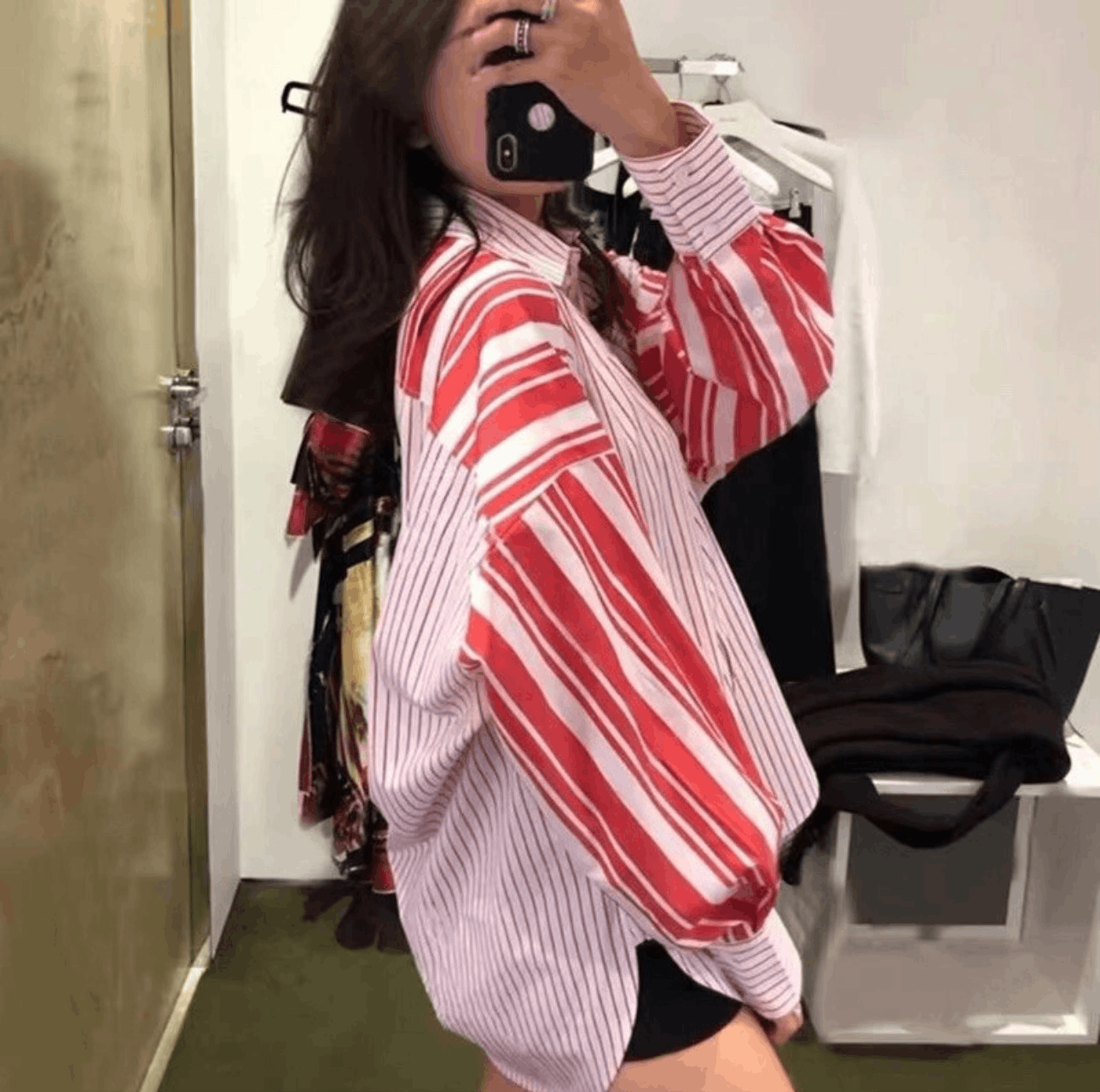 Celine Celine Old Celine Red White Stripe Plaid Shirt Coat Size S / US 4 / IT 40 - 6 Thumbnail