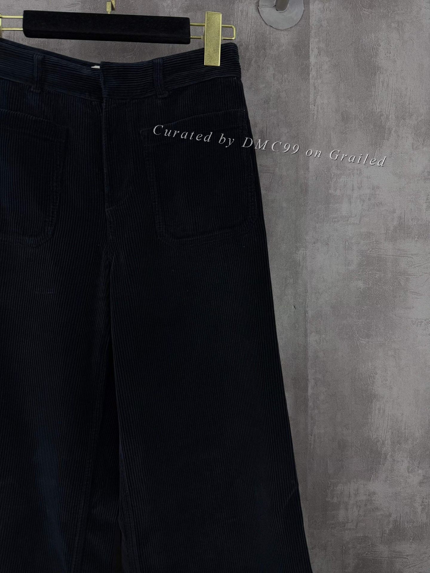 Dior Dior Dark Blue Cargo Corduroy Wide-Leg Pants Size 36" / US 14 / IT 50 - 2 Thumbnail