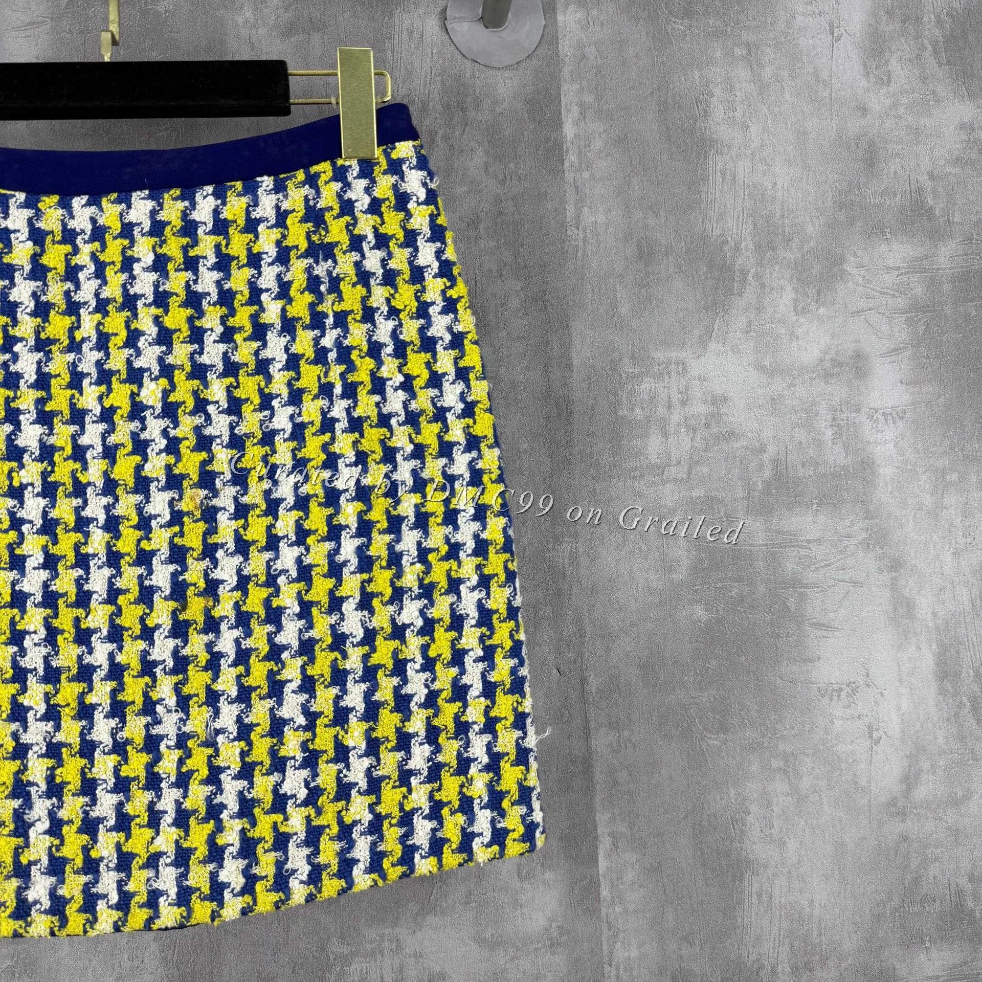 Miu Miu Miumiu Tweed Houndstooth Wool Skirt Size 40" / US 18 - 2 Thumbnail