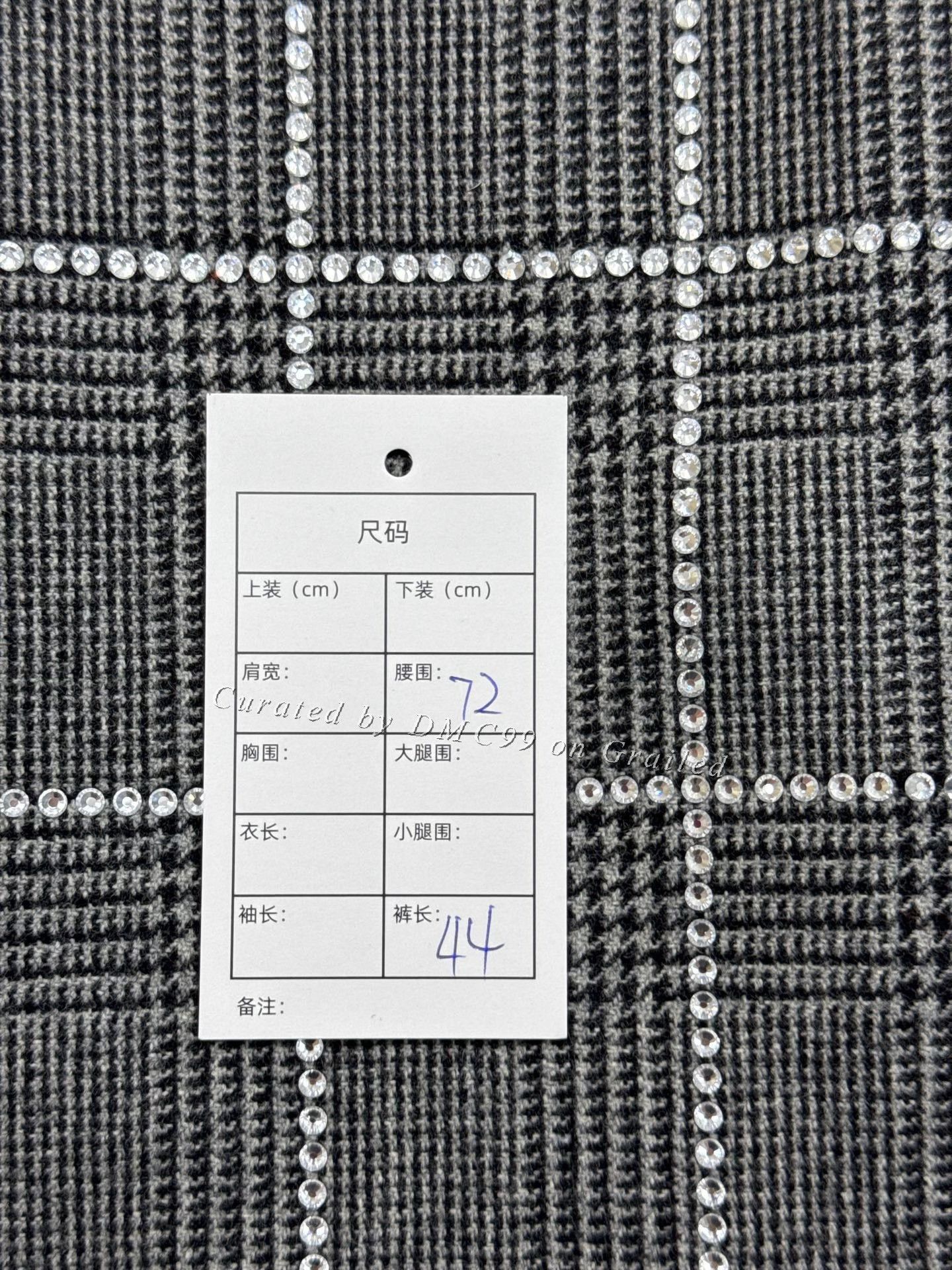 Miu Miu Miumiu Diamond-embellished Plaid Wool Skirt Size 42" / US 20 - 4 Thumbnail