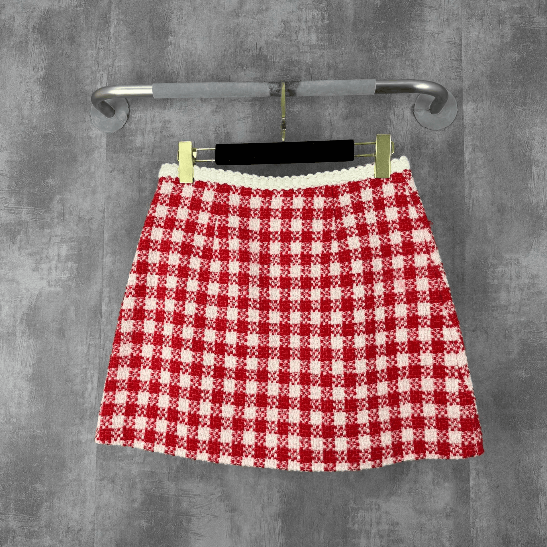 Miu Miu Miumiu Tweed Wool Skirt with Flower Buckle Size 40" / US 18 - 3 Thumbnail