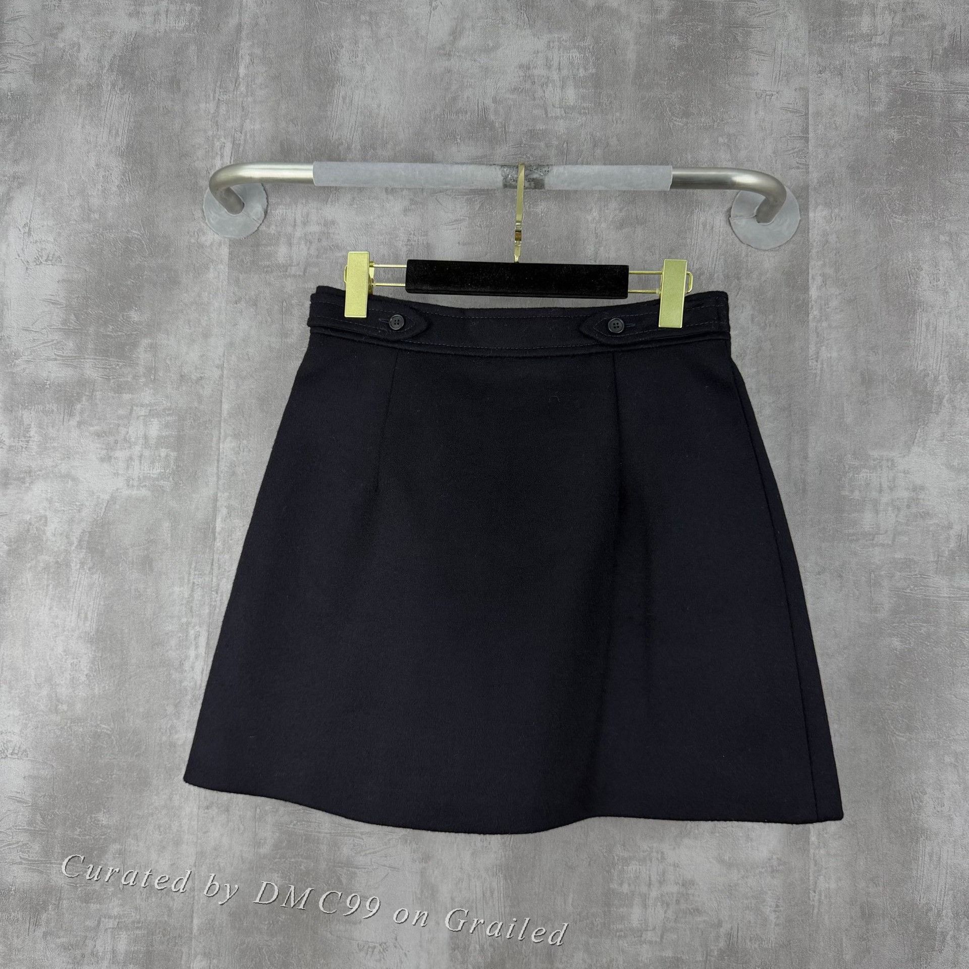 Miu Miu Miumiu Wool Skirt w/ Floral Glass Buttons Size 42" / US 20 - 3 Thumbnail