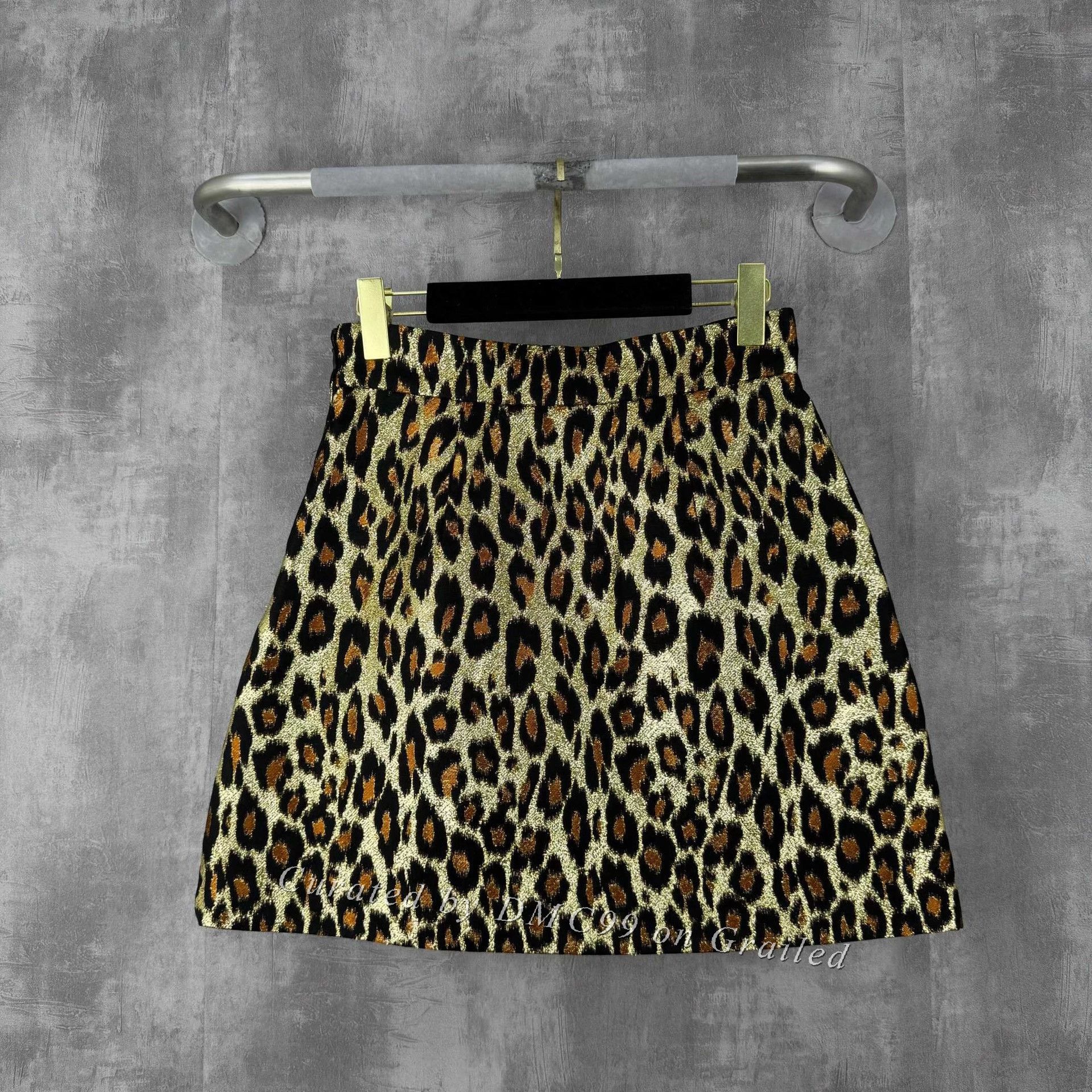 Miu Miu Miumiu Gold Thread Wool Blend Leopard Skirt Size 40" / US 18 - 3 Thumbnail