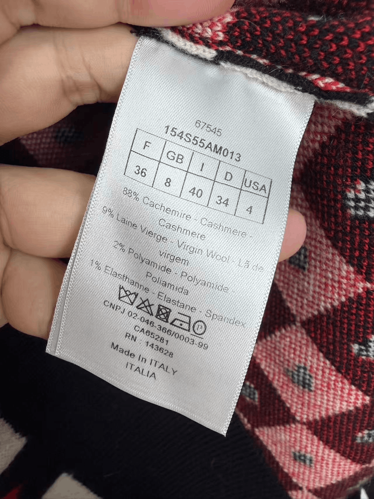 Dior Dior Heart Checkerboard Logo Cashmere Sweater Size XS / US 0-2 / IT 36-38 - 4 Thumbnail