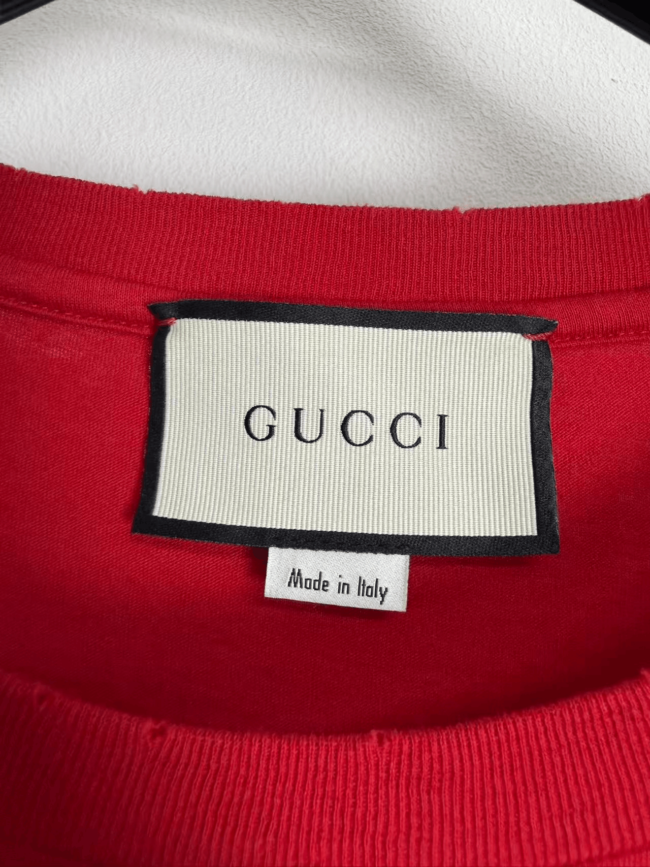 Gucci Gucci Red Blue Spliced Short Sleeve T-Shirt Size US L / EU 52-54 / 3 - 2 Thumbnail