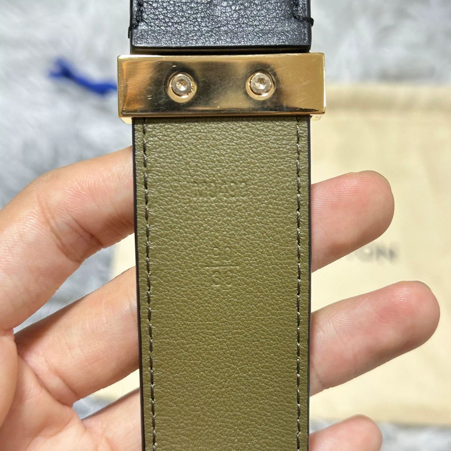 Louis Vuitton Louis Vuitton Leather Brass Belt Size ONE SIZE - 4 Thumbnail
