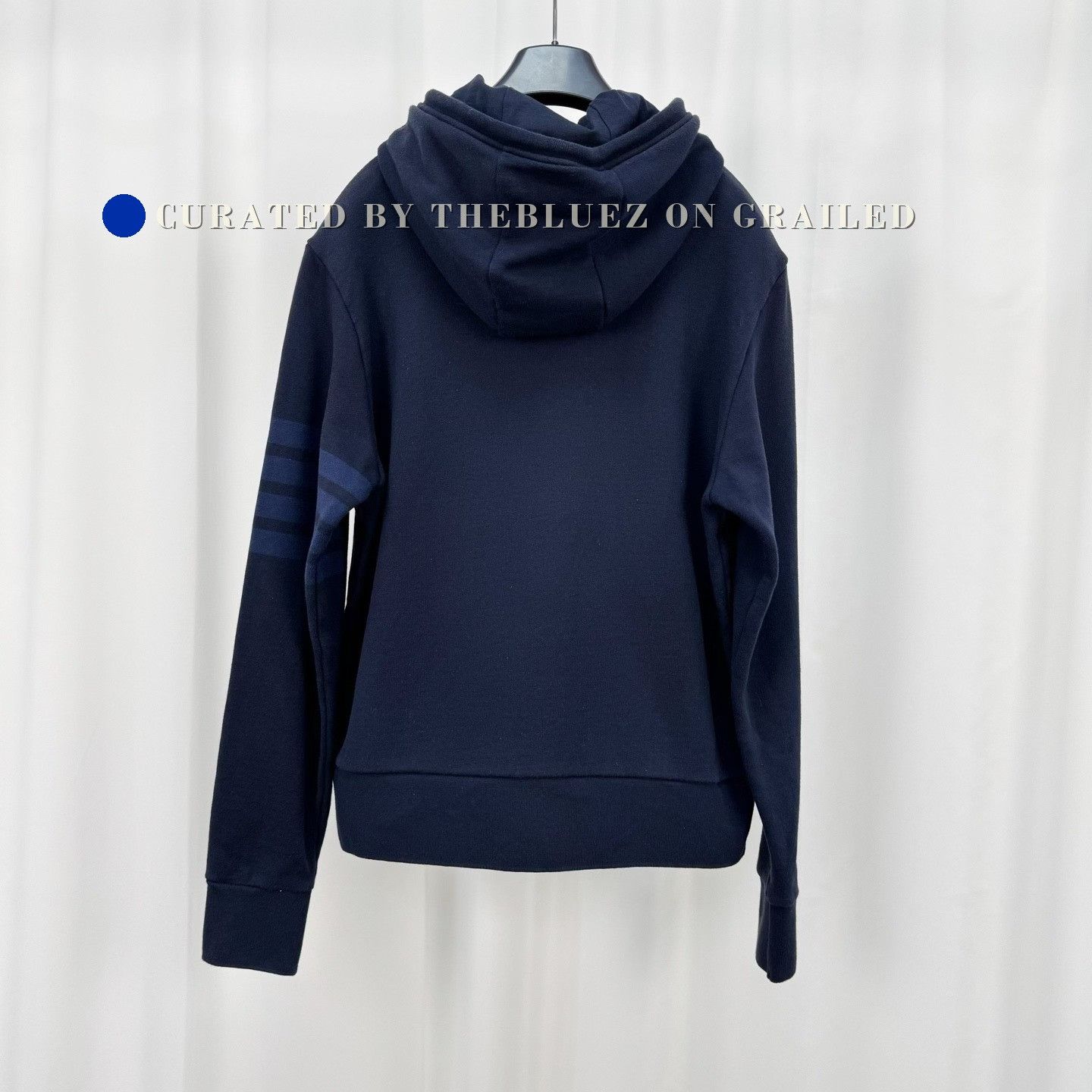 Thom Browne Thom Browne Dark Blue 4-Stripe Zip Sweatshirt Size US M / EU 48-50 / 2 - 2 Thumbnail