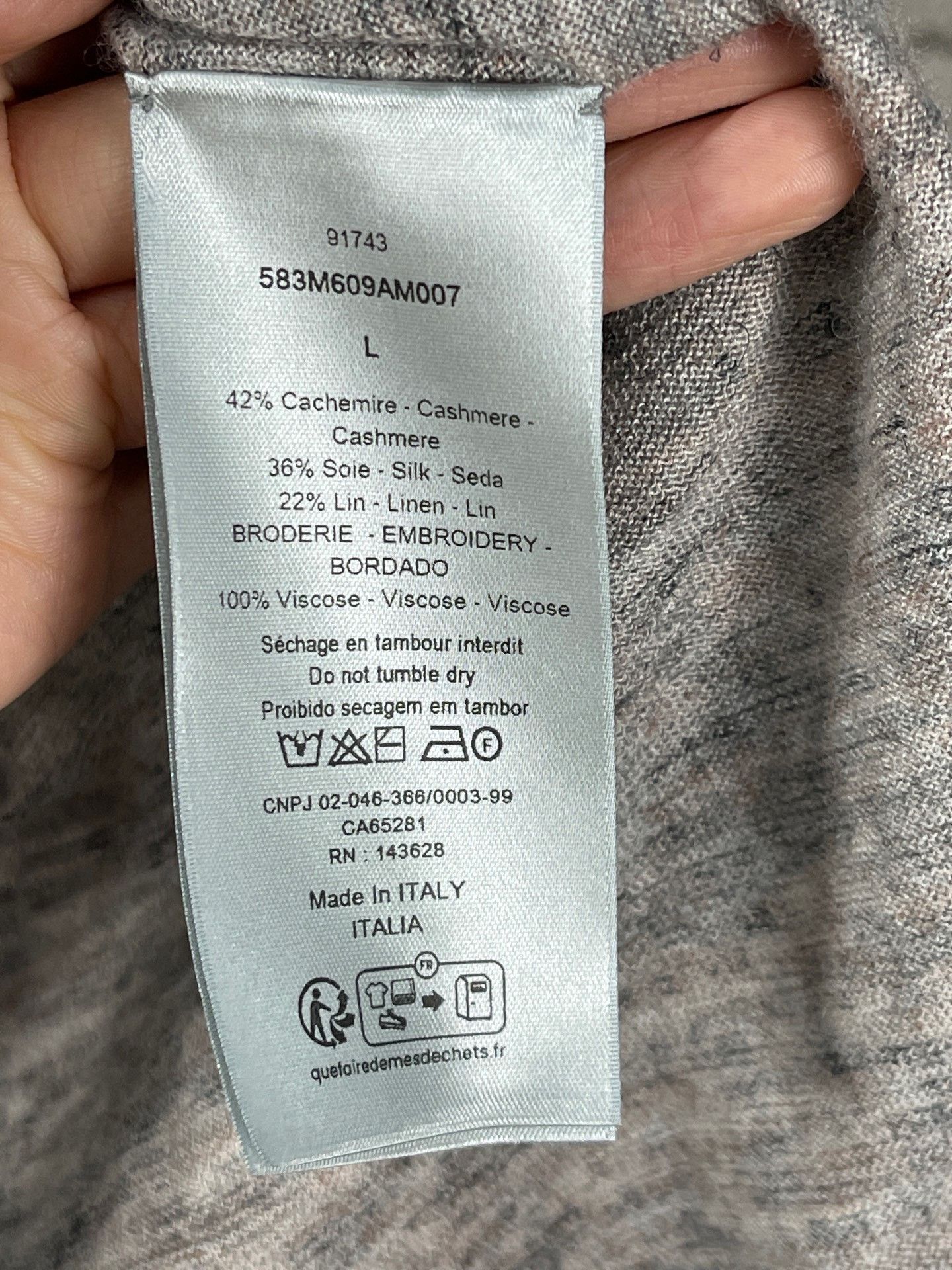 Dior Dior SS25 Plain Knit Embroidered Logo Longsleeve Size US L / EU 52-54 / 3 - 7 Thumbnail