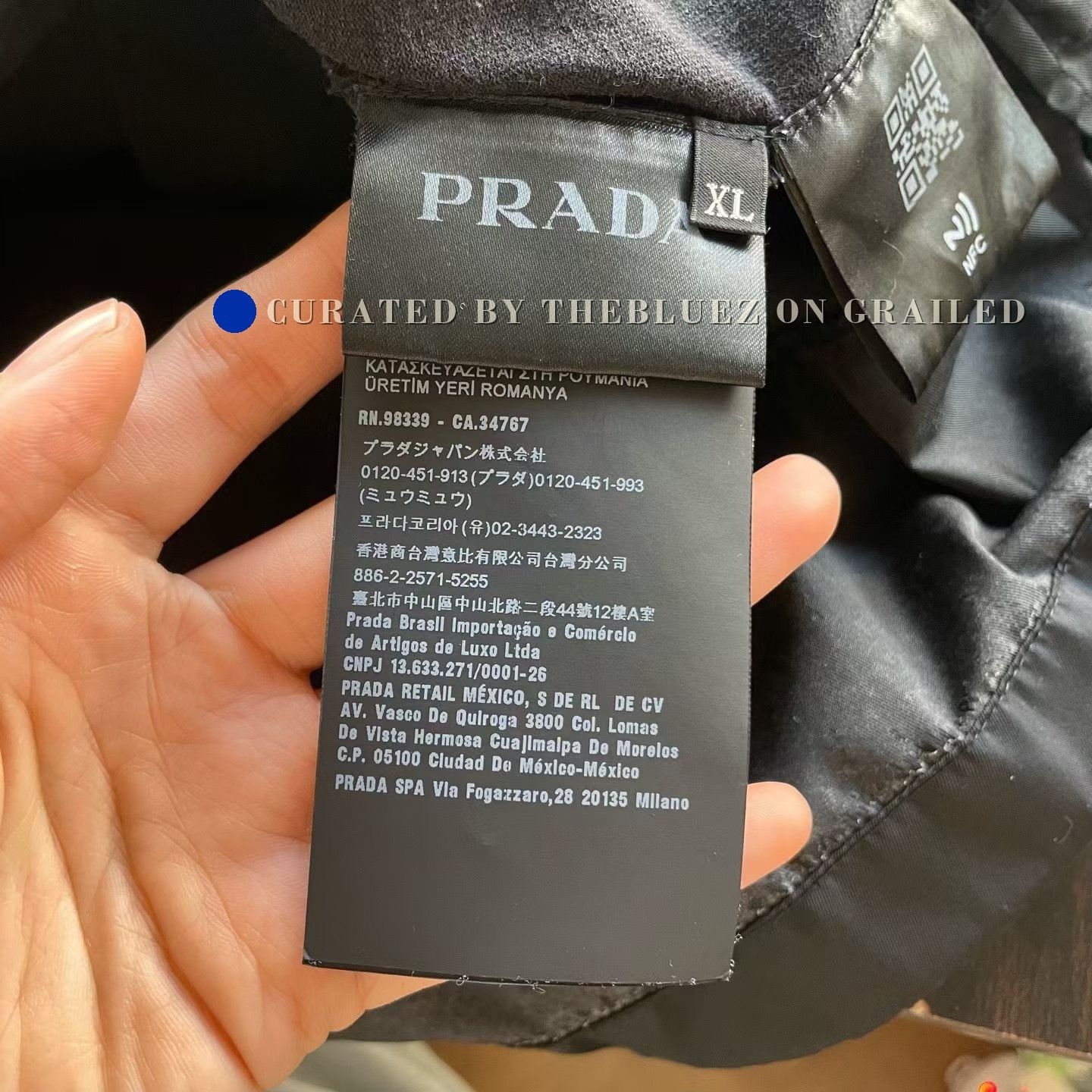 Prada Prada Black Nylon Logo Short-Sleeve Top Size US XL / EU 56 / 4 - 4 Thumbnail