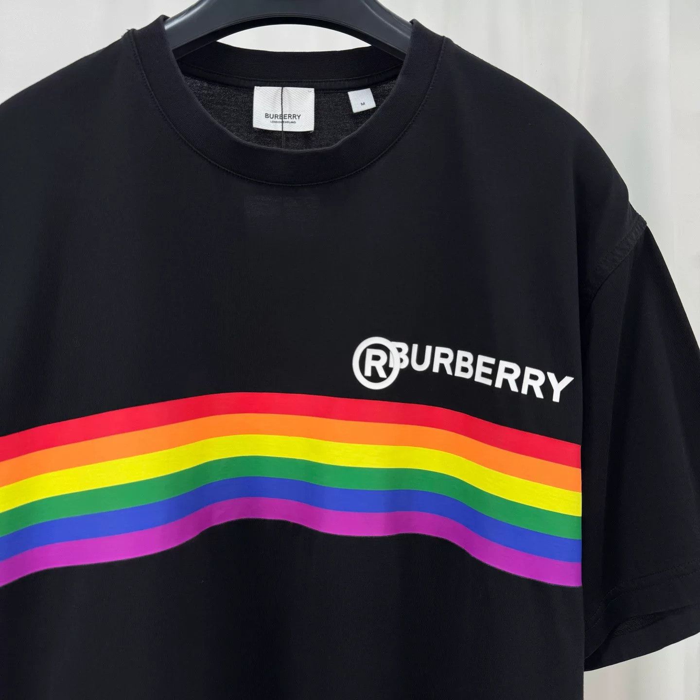 Burberry Burberry Rainbow Stripe Letter Print Tee Size US M / EU 48-50 / 2 - 3 Thumbnail