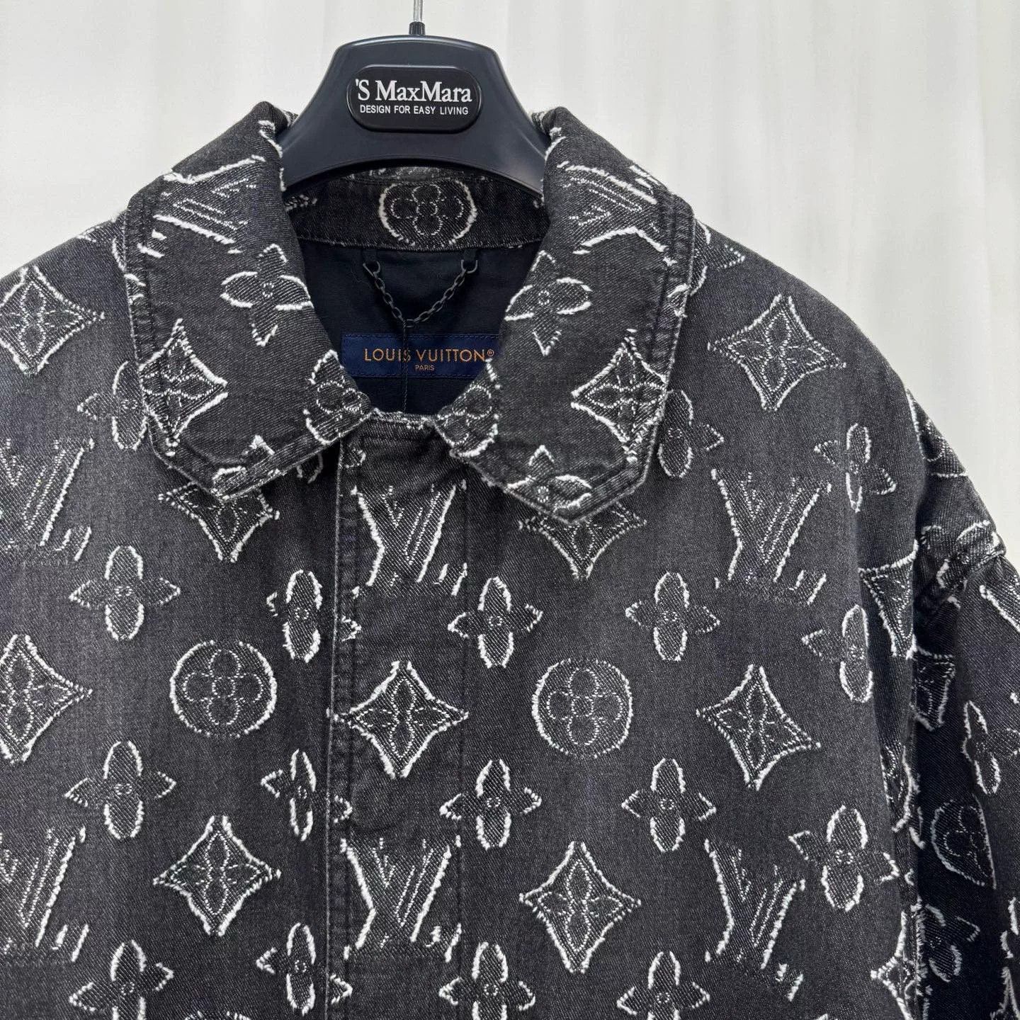 Louis Vuitton Louis Vuitton Black Gray Denim Print Shirt Size US XL / EU 56 / 4 - 3 Thumbnail