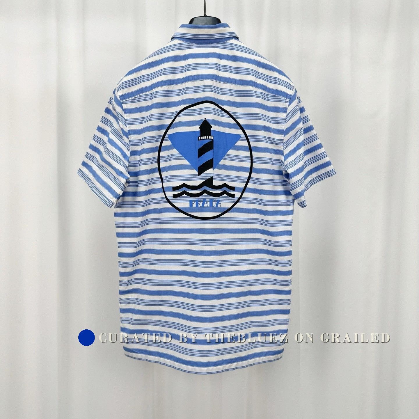 Prada Prada Triangle Logo Stripe Short Sleeve Shirt Size US M / EU 48-50 / 2 - 2 Thumbnail