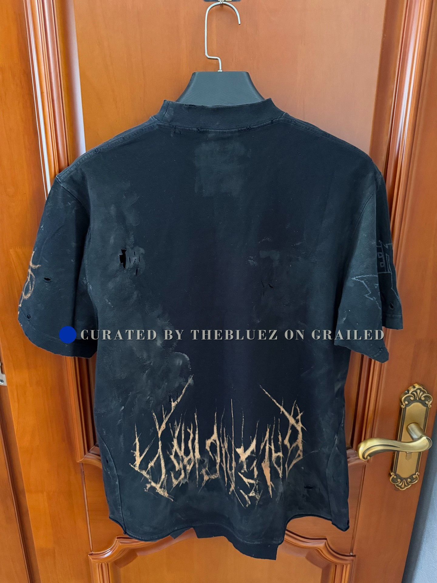 Balenciaga Balenciaga Inverted Eiffel Tower Mud-Dyed T-Shirt Size US S / EU 44-46 / 1 - 2 Thumbnail