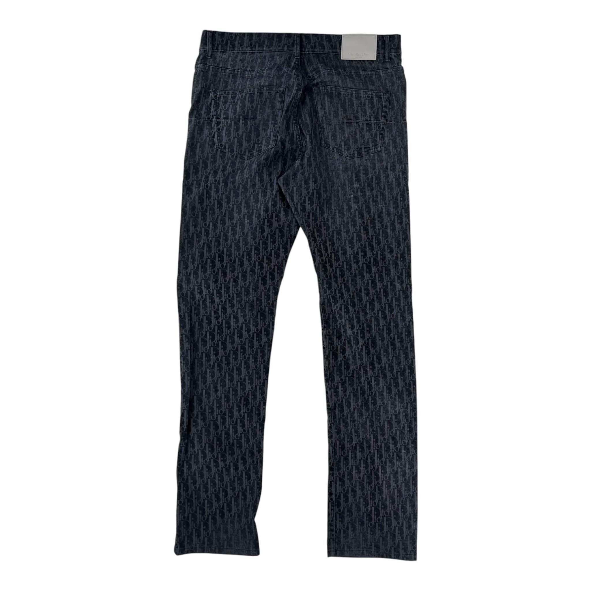 Dior Oblique Jacquard Velvet Denim Navy Pants Size US 34 / EU 50 - 2 Thumbnail