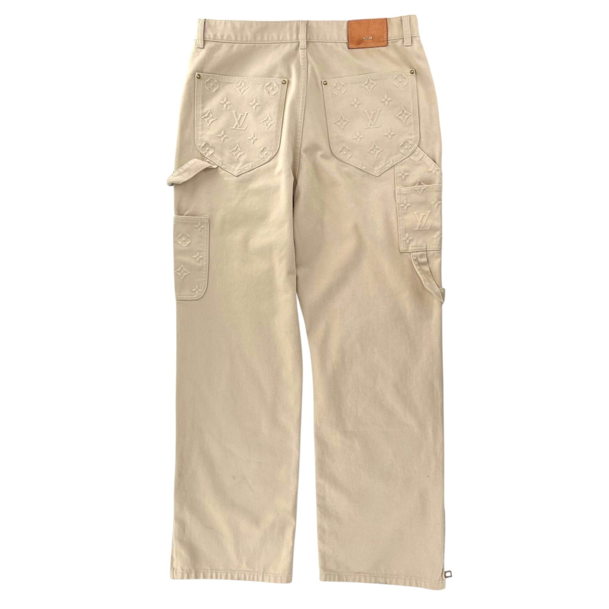 Louis Vuitton Cream Monogram Double Knee Pant Size US 36 / EU 52 - 2 Thumbnail