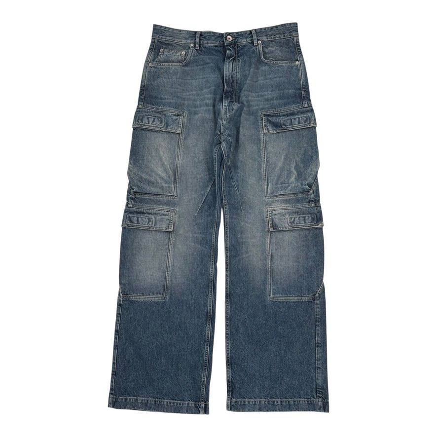 Rick Owens DRKSHDW Double Cargo Jeans Washed Indigo Size US 32 / EU 48 - 2 Thumbnail