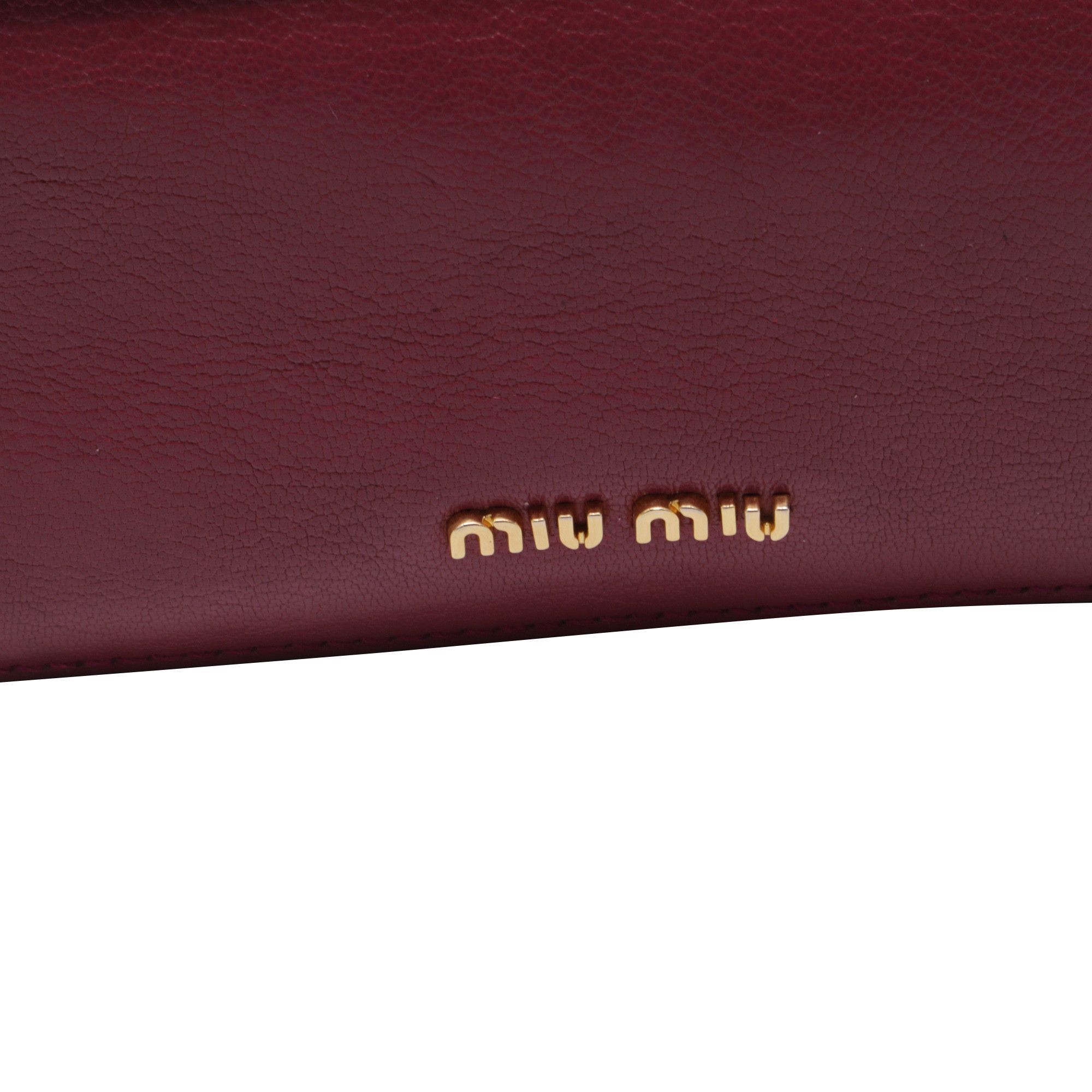 Miu Miu Miu Miu Chain Crossbody Bag in Burgundy Leather Size ONE SIZE - 9 Thumbnail