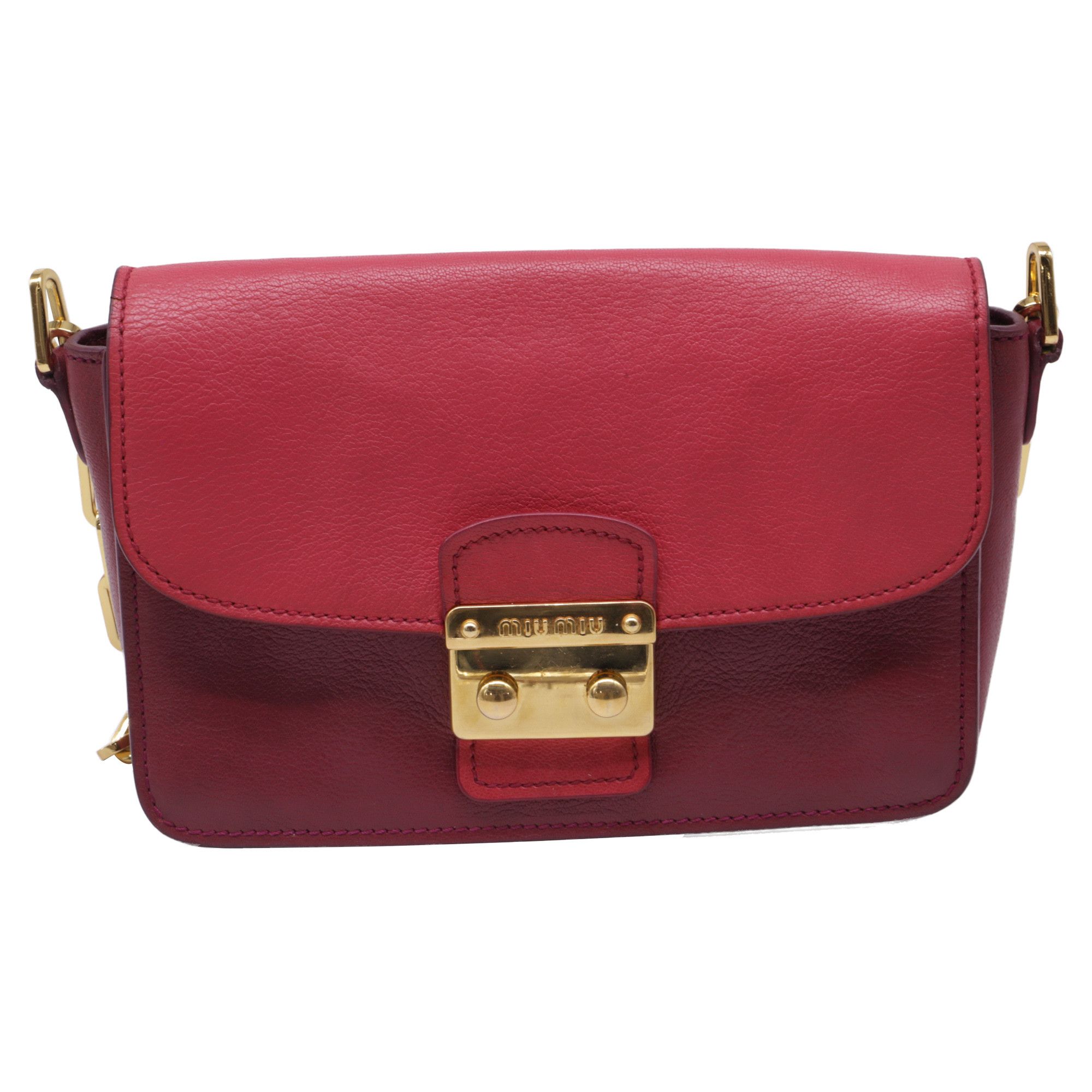 Miu Miu Miu Miu Chain Crossbody Bag in Burgundy Leather Size ONE SIZE - 5 Thumbnail