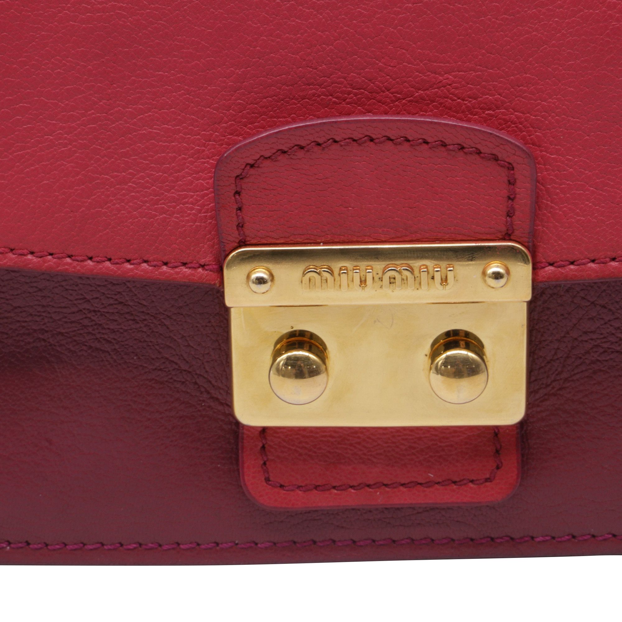 Miu Miu Miu Miu Chain Crossbody Bag in Burgundy Leather Size ONE SIZE - 7 Thumbnail