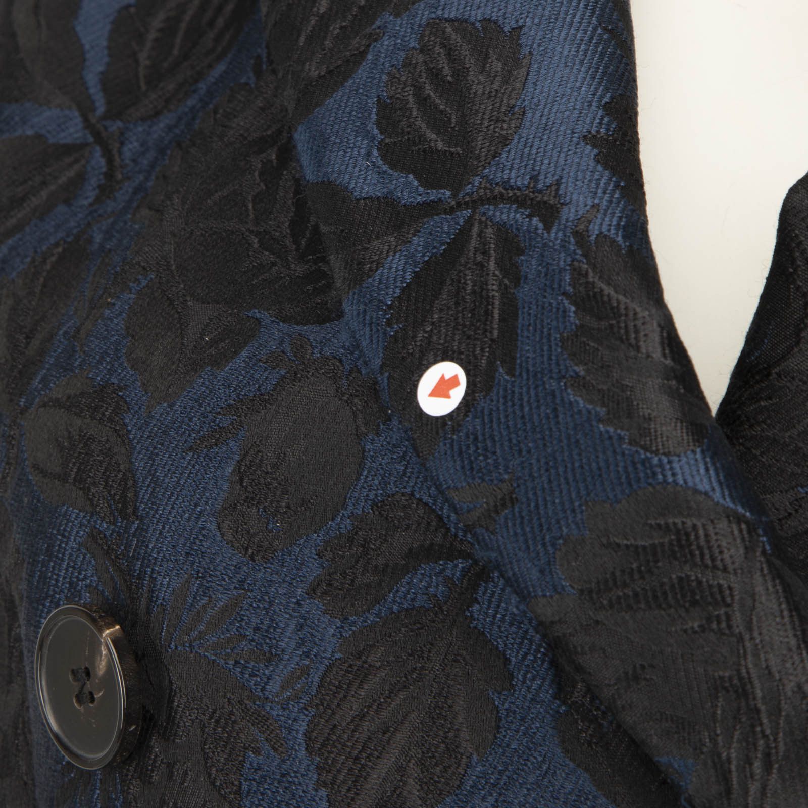 Alexander McQueen Black & Blue Silk Floral Coat Size M / US 6-8 / IT 42-44 - 7 Thumbnail