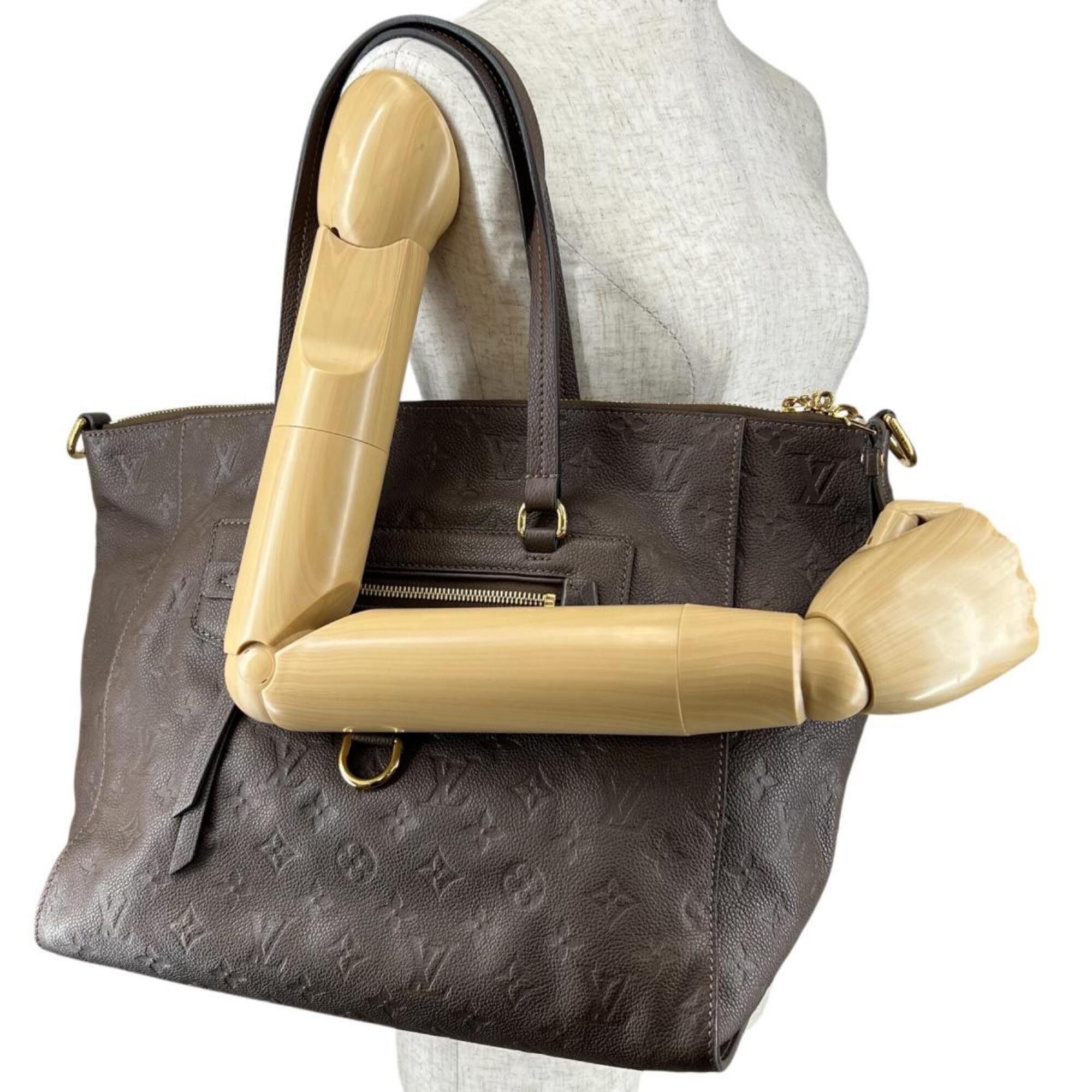Louis Vuitton Louis Vuitton Lumineuse PM Tote Bag, Monogram Empreinte, M93409, Brown Size ONE SIZE - 16 Thumbnail