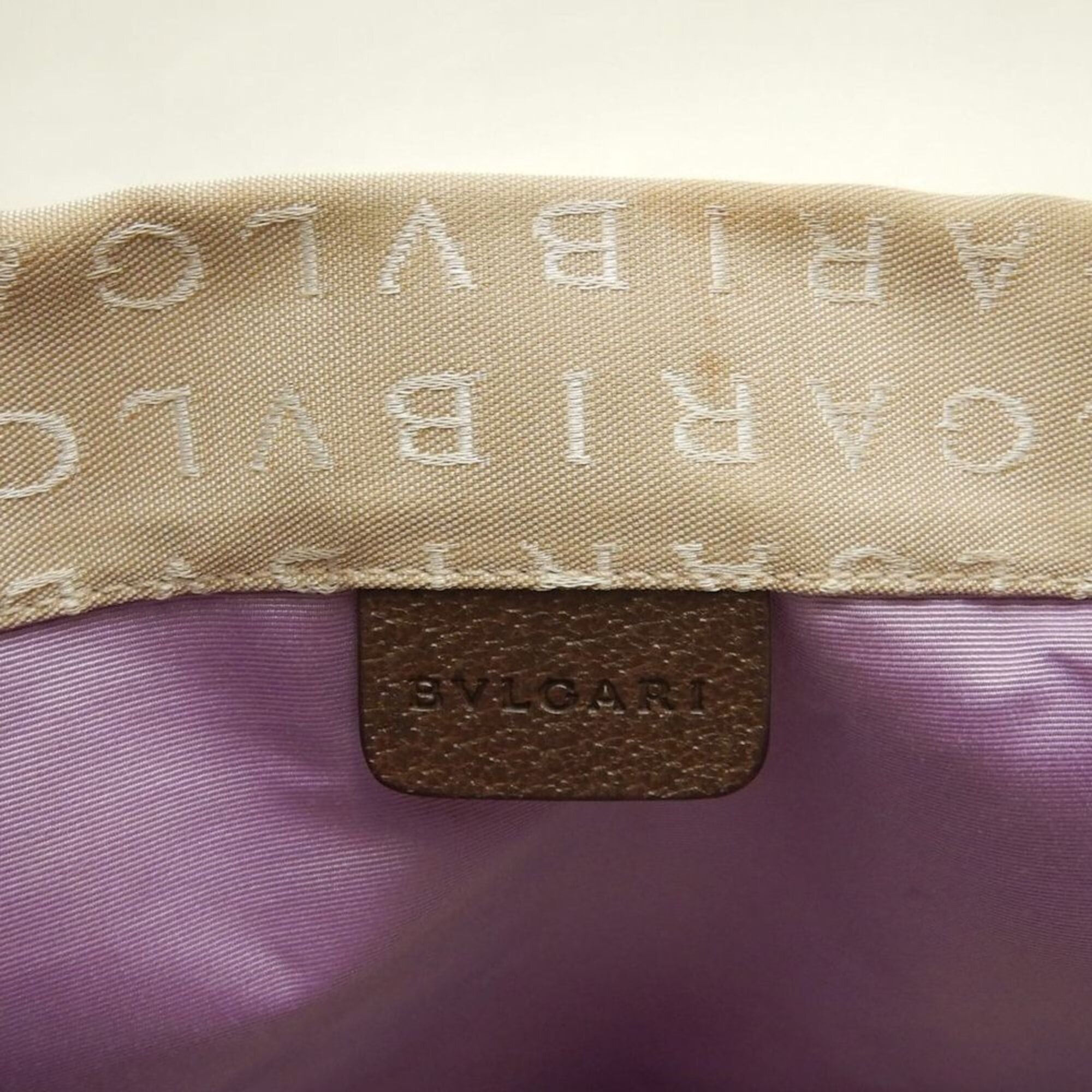 Bvlgari BVLGARI Logomania 22279 Tote Bag, Canvas x Leather, Beige/Brown, Women's, Item No. 253870 Size ONE SIZE - 19 Thumbnail