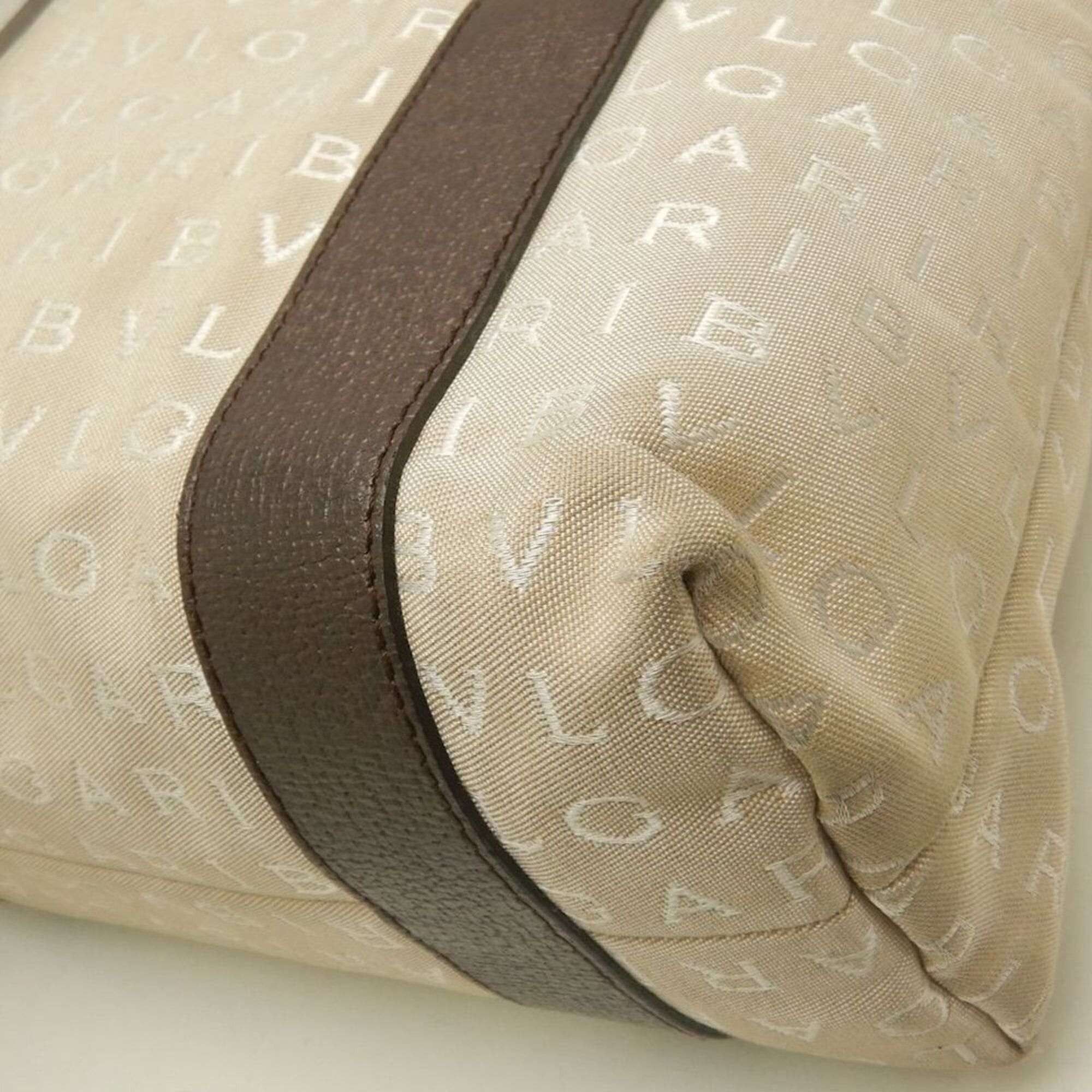 Bvlgari BVLGARI Logomania 22279 Tote Bag, Canvas x Leather, Beige/Brown, Women's, Item No. 253870 Size ONE SIZE - 15 Thumbnail