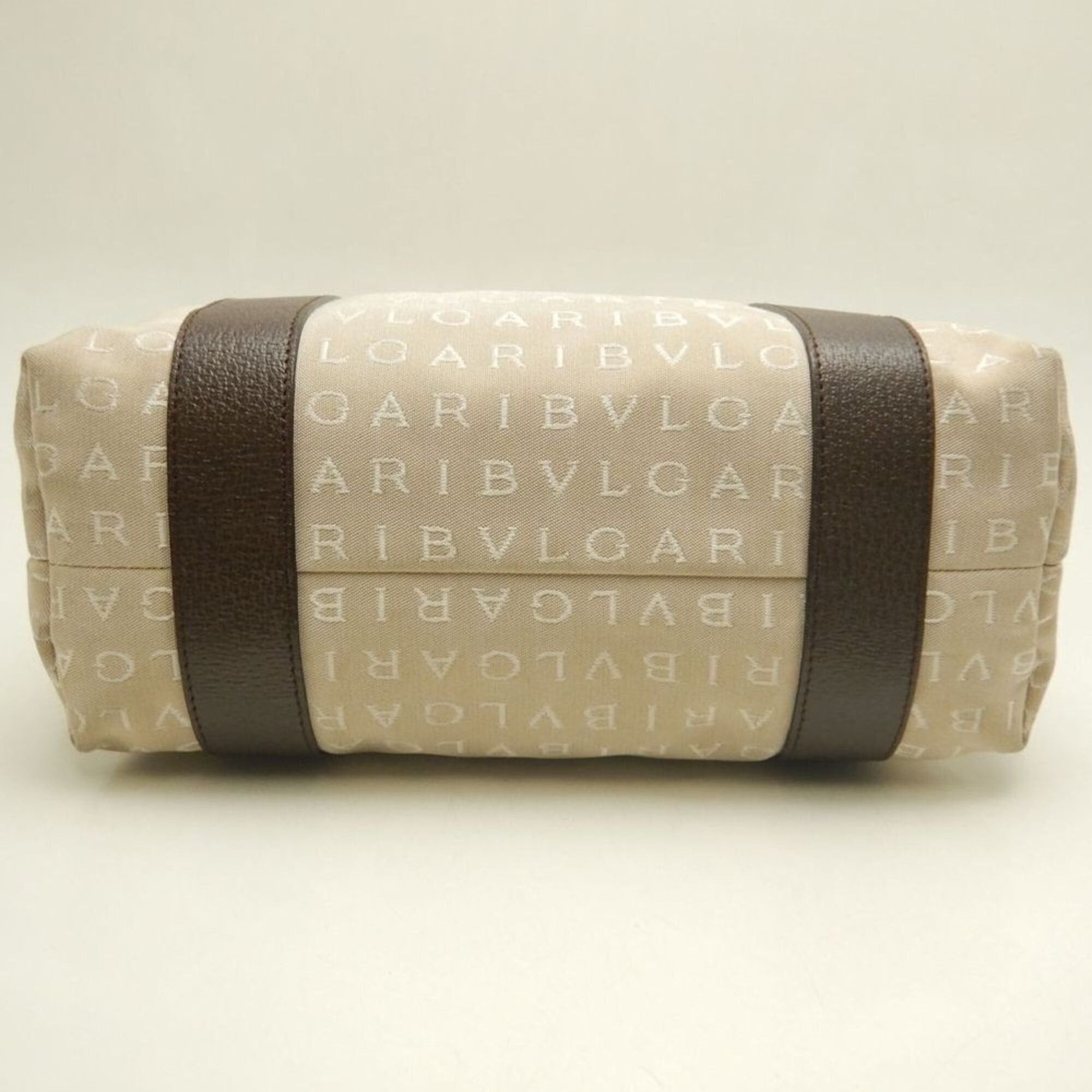 Bvlgari BVLGARI Logomania 22279 Tote Bag, Canvas x Leather, Beige/Brown, Women's, Item No. 253870 Size ONE SIZE - 6 Thumbnail