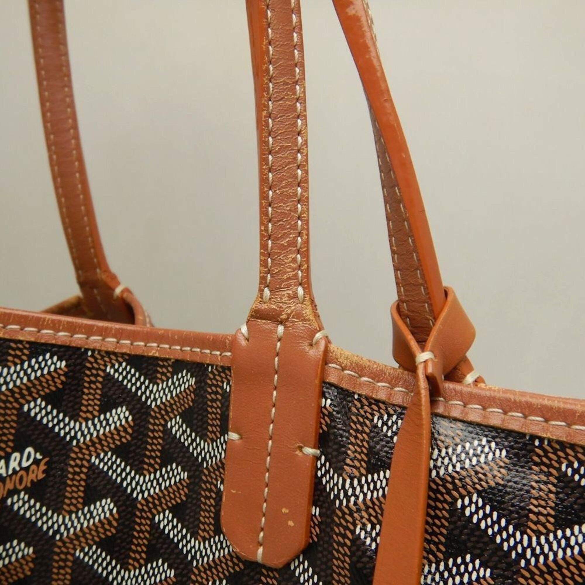Goyard GOYARD Saint Louis PM STLOUIPMLTY01CL03P Tote Bag, Goyardine Canvas, Black/Tan, Women's, 253873 Size ONE SIZE - 12 Thumbnail