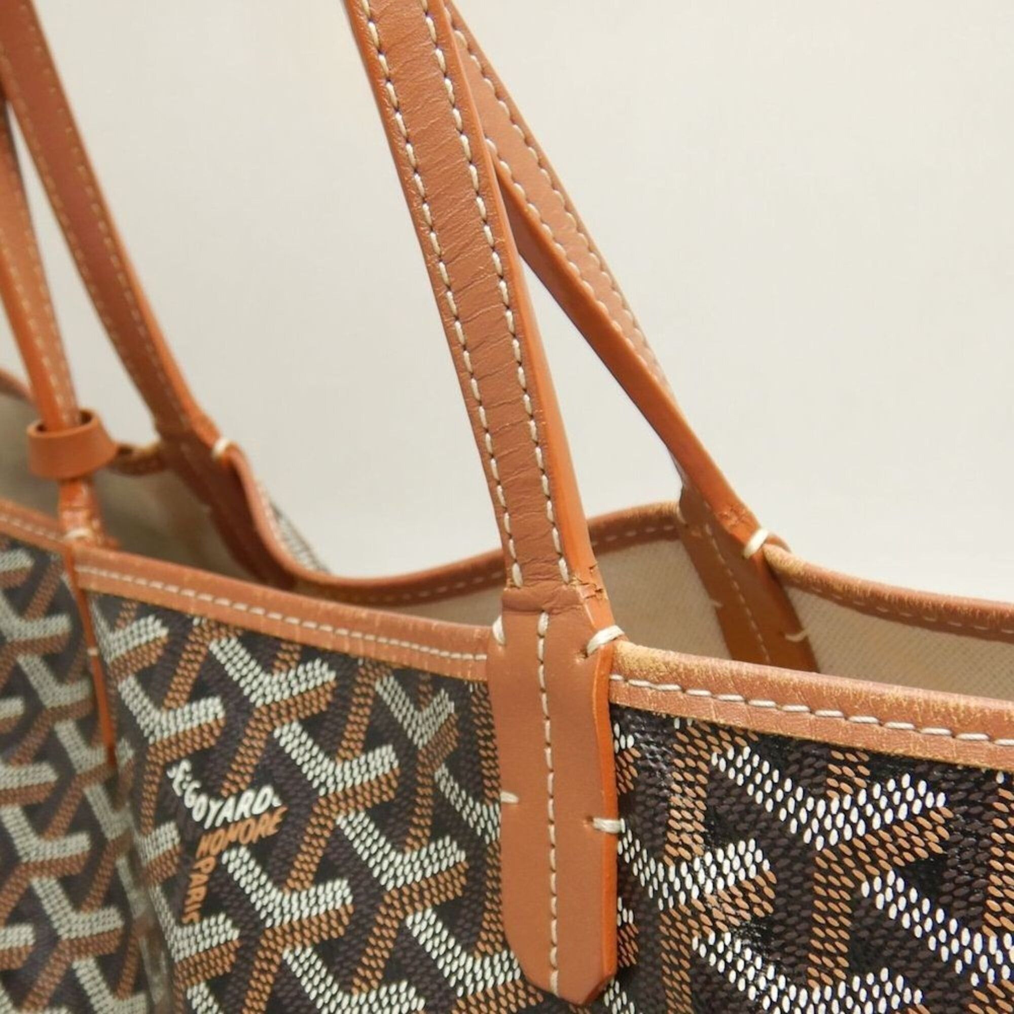 Goyard GOYARD Saint Louis PM STLOUIPMLTY01CL03P Tote Bag, Goyardine Canvas, Black/Tan, Women's, 253873 Size ONE SIZE - 11 Thumbnail