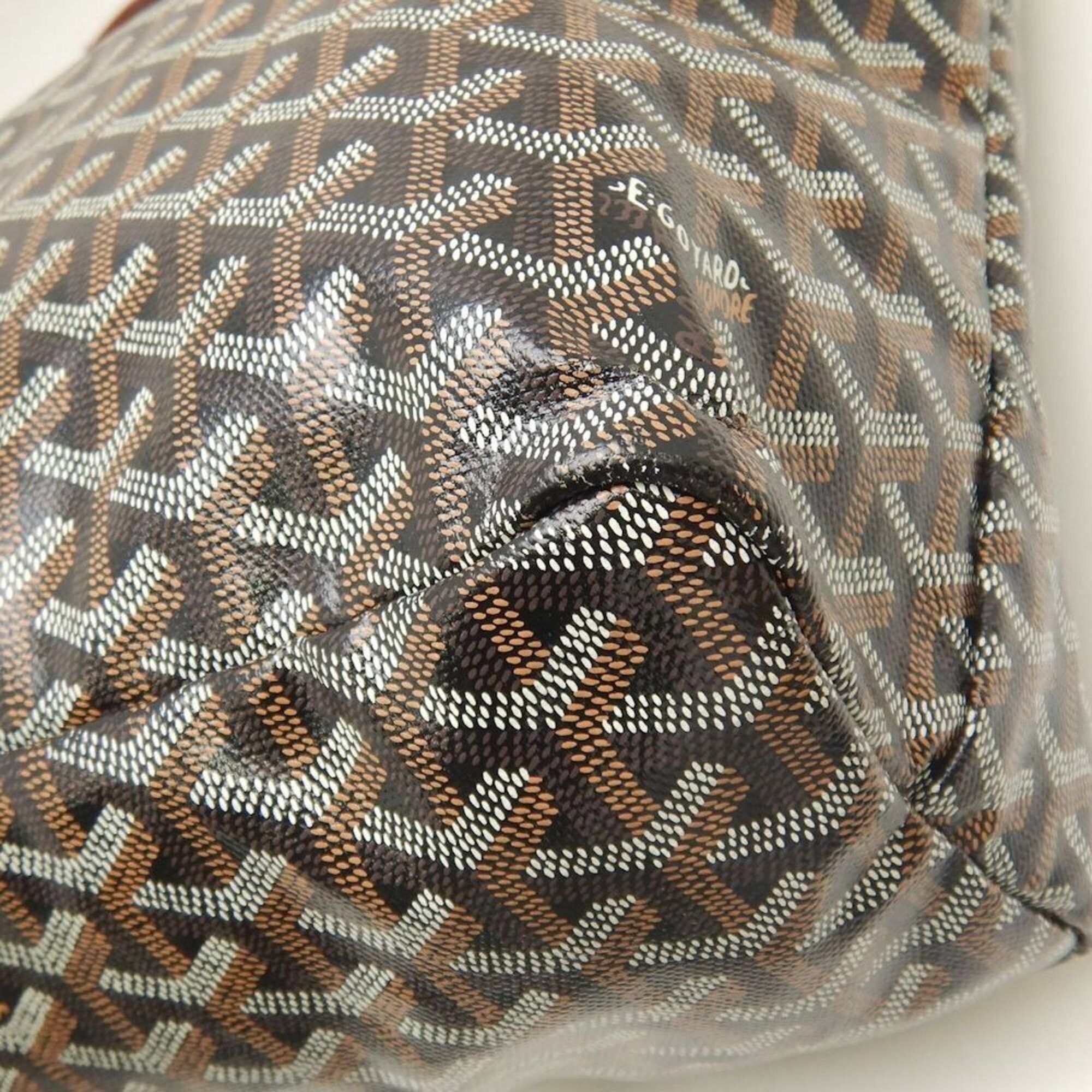 Goyard GOYARD Saint Louis PM STLOUIPMLTY01CL03P Tote Bag, Goyardine Canvas, Black/Tan, Women's, 253873 Size ONE SIZE - 16 Thumbnail