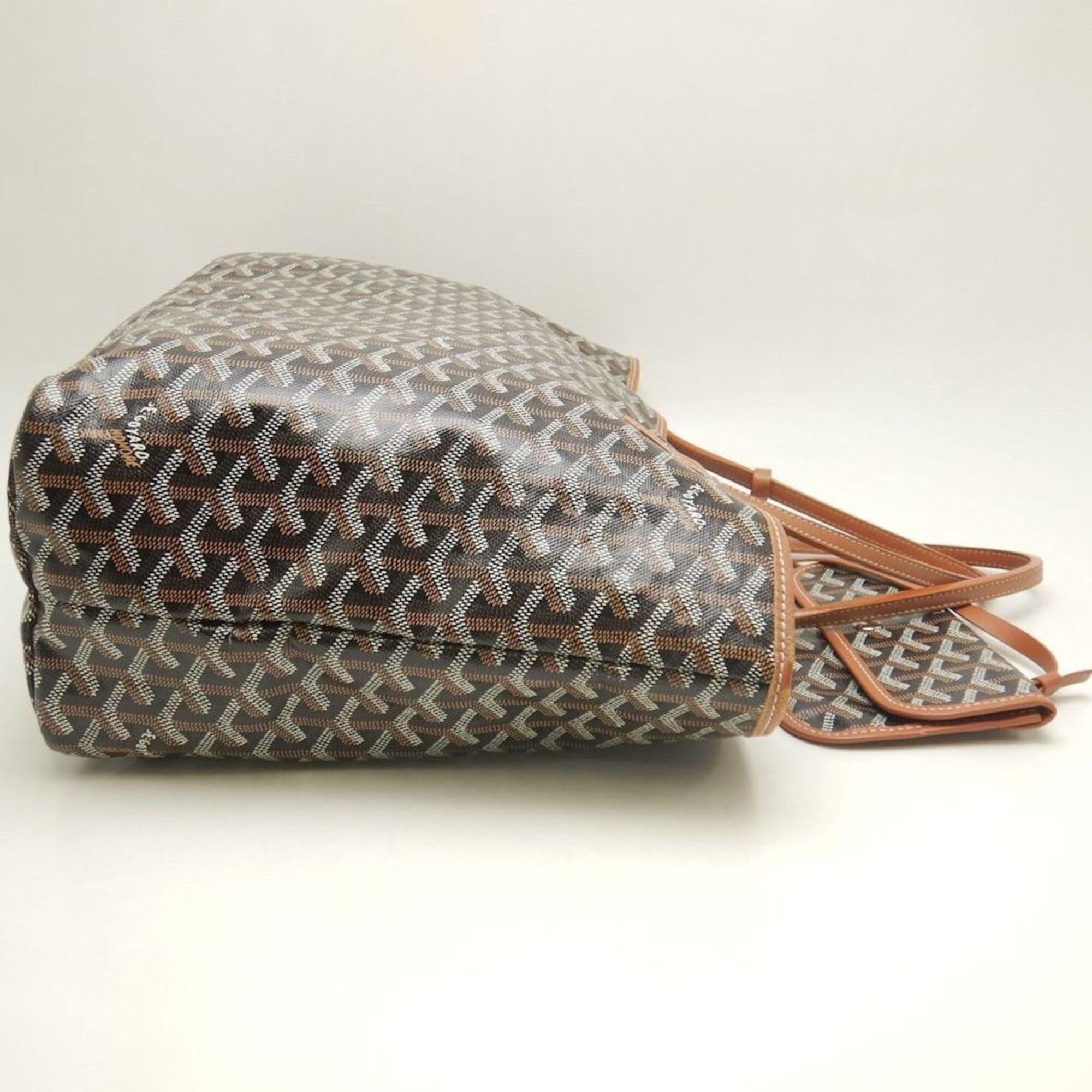 Goyard GOYARD Saint Louis PM STLOUIPMLTY01CL03P Tote Bag, Goyardine Canvas, Black/Tan, Women's, 253873 Size ONE SIZE - 5 Thumbnail