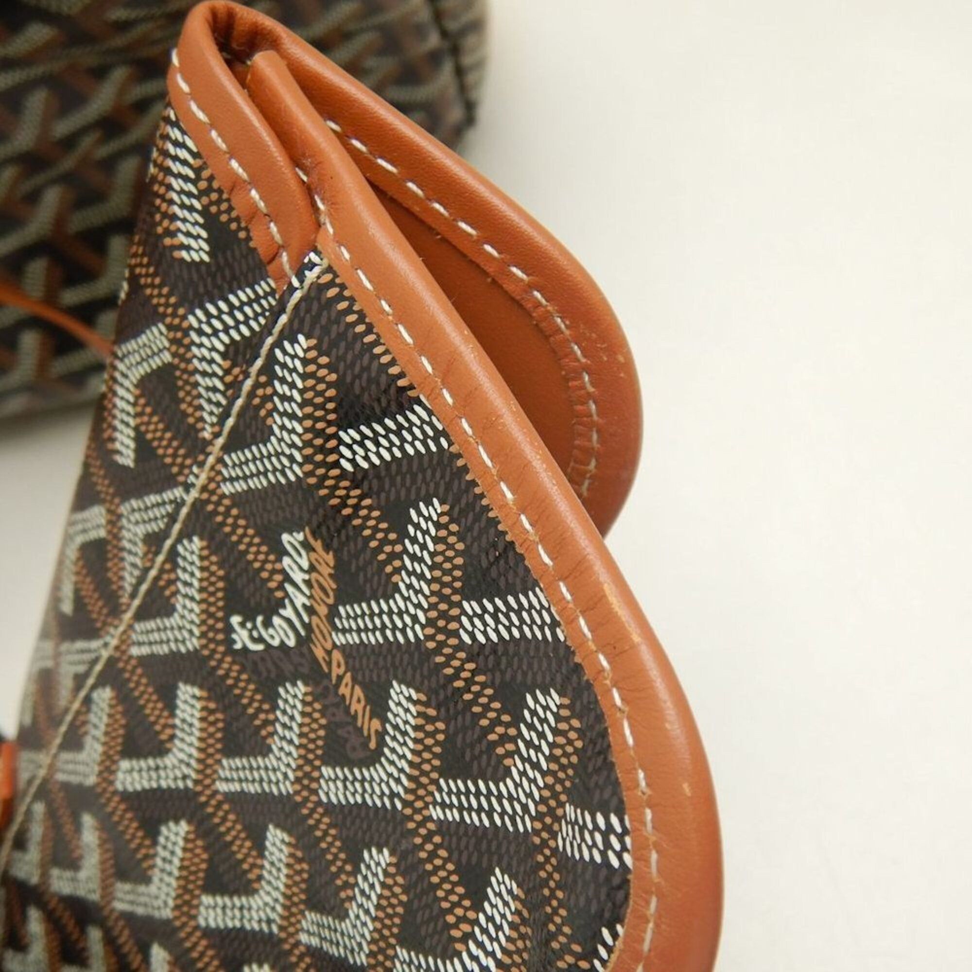 Goyard GOYARD Saint Louis PM STLOUIPMLTY01CL03P Tote Bag, Goyardine Canvas, Black/Tan, Women's, 253873 Size ONE SIZE - 22 Thumbnail