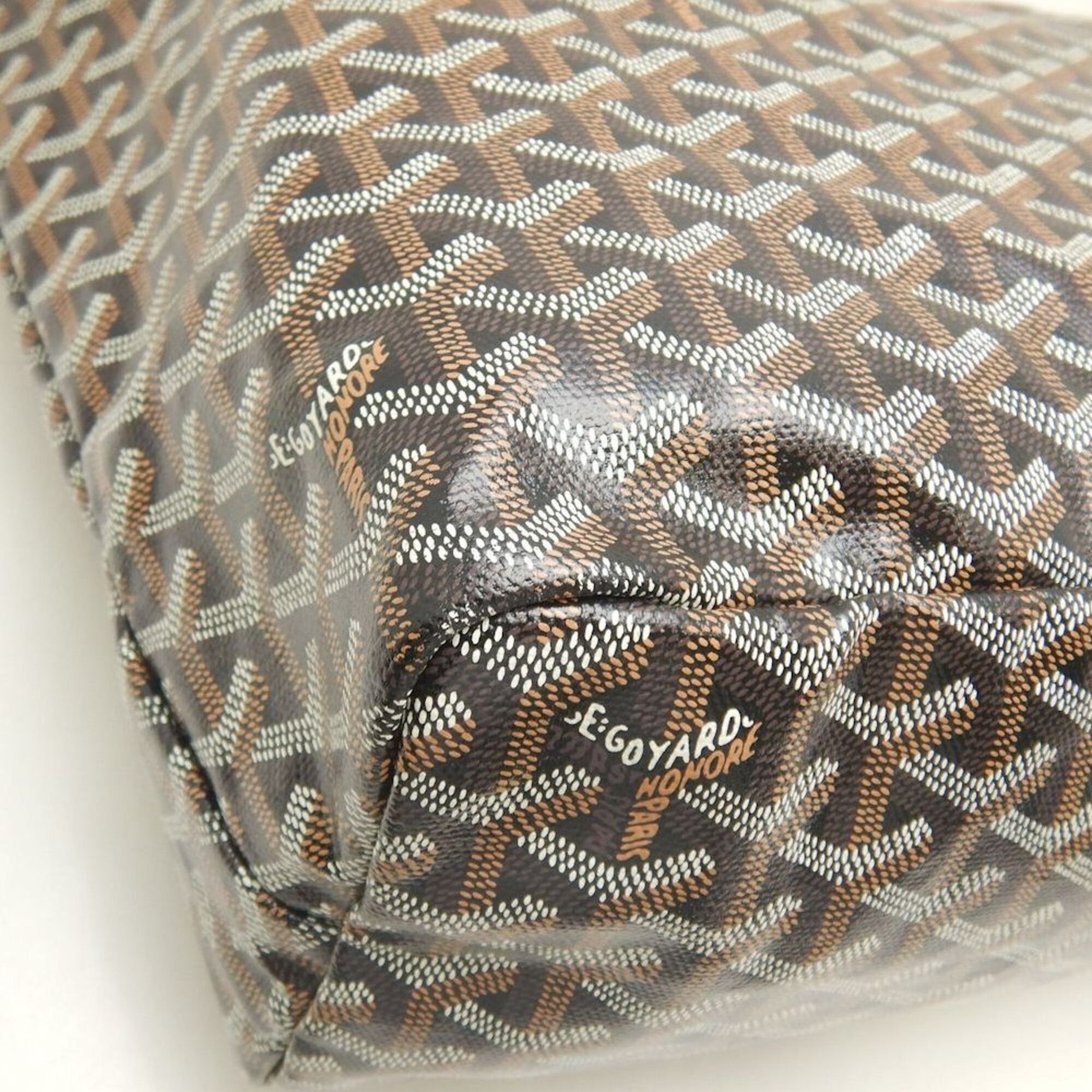 Goyard GOYARD Saint Louis PM STLOUIPMLTY01CL03P Tote Bag, Goyardine Canvas, Black/Tan, Women's, 253873 Size ONE SIZE - 15 Thumbnail