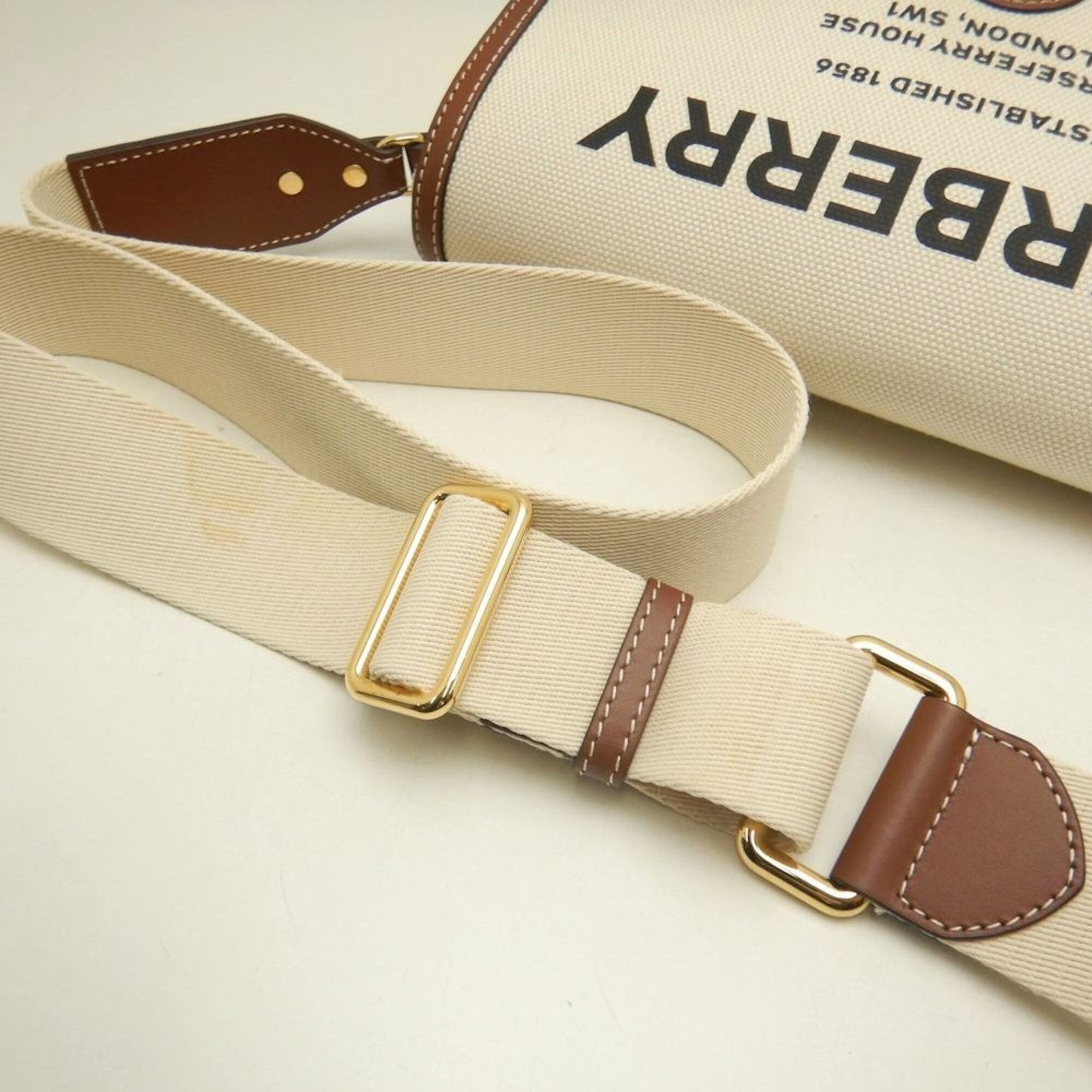 Burberry BURBERRY Horseferry Print Shoulder Bag 80302491 Canvas x Leather Natural Tan Women's 253842 Size ONE SIZE - 3 Thumbnail
