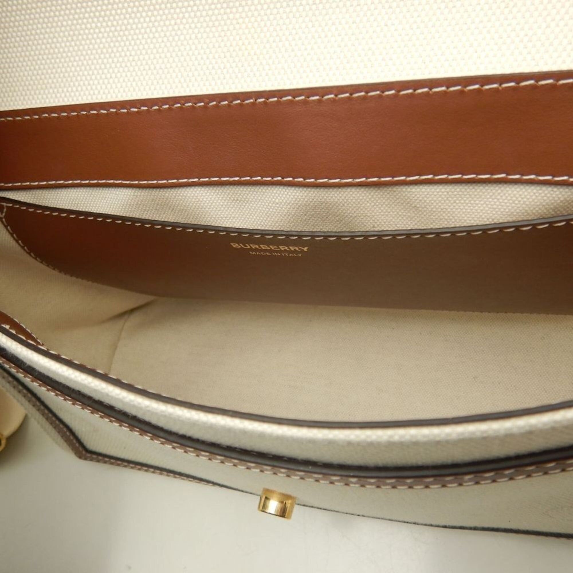 Burberry BURBERRY Horseferry Print Shoulder Bag 80302491 Canvas x Leather Natural Tan Women's 253842 Size ONE SIZE - 6 Thumbnail