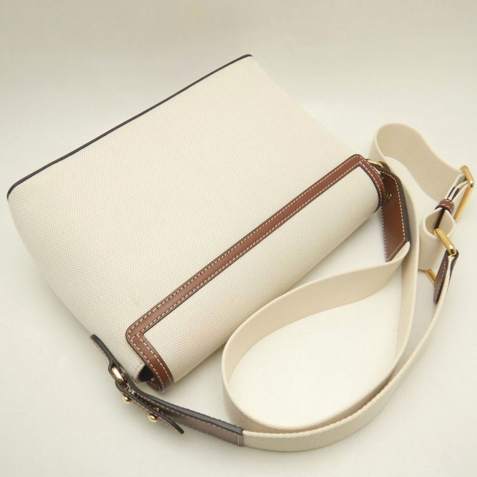 Burberry BURBERRY Horseferry Print Shoulder Bag 80302491 Canvas x Leather Natural Tan Women's 253842 Size ONE SIZE - 4 Thumbnail