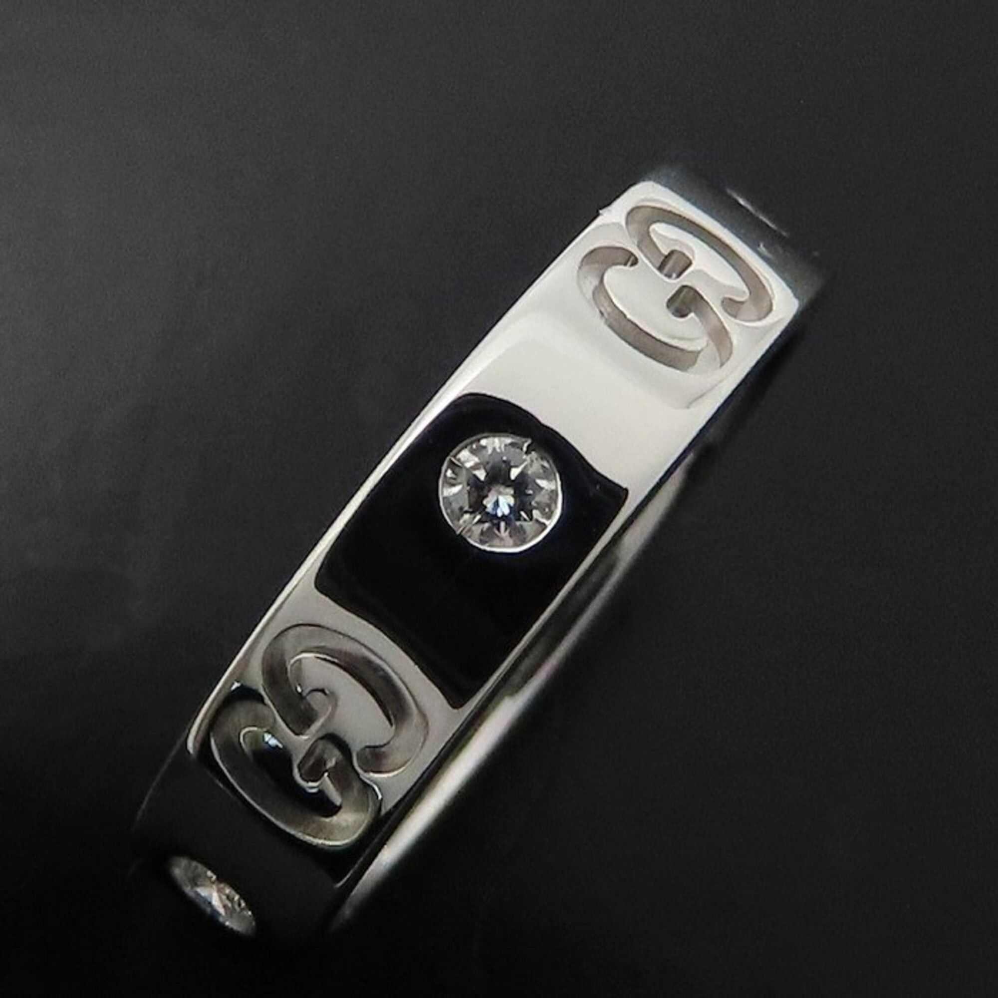 Gucci GUCCI Icon Ring, 5-Diamond Size #9, 18K White Gold, Women's, Item Number 295547 Size ONE SIZE - 7 Thumbnail
