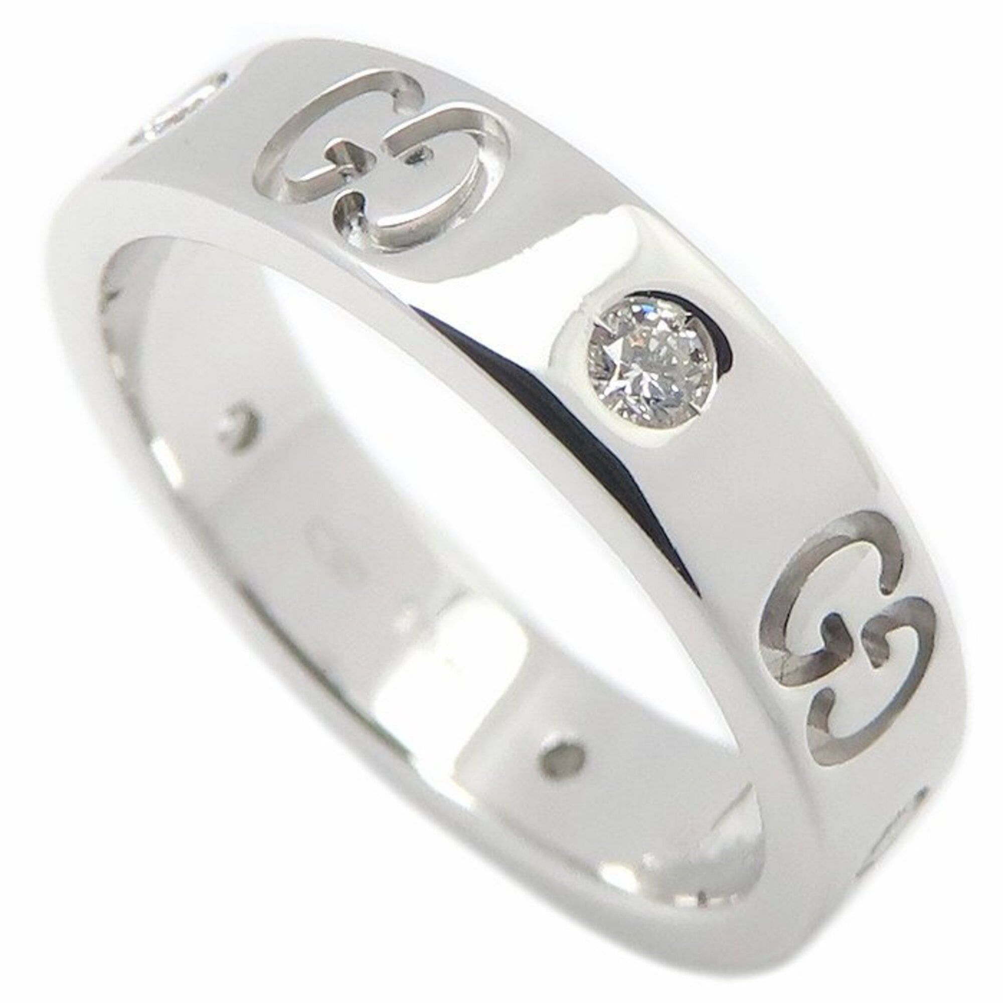 Gucci GUCCI Icon Ring, 5-Diamond Size #9, 18K White Gold, Women's, Item Number 295547 Size ONE SIZE - 2 Thumbnail